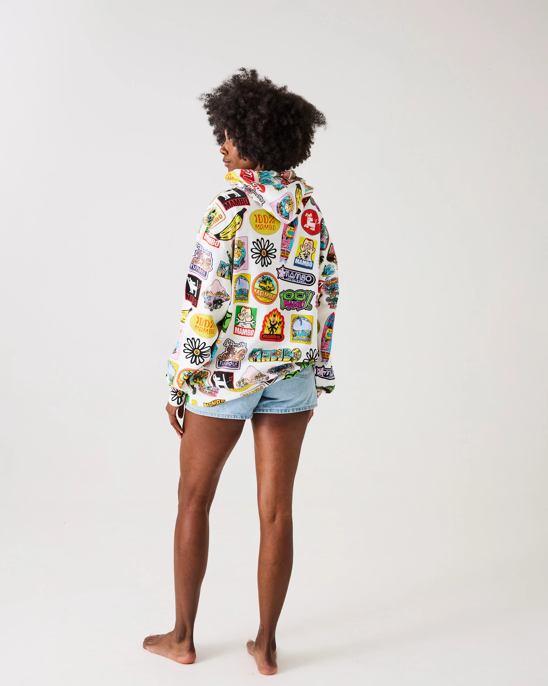 Kip&Co x Mambo Sticker Club Adult Organic Cotton Baggy Hoodie - Image 4