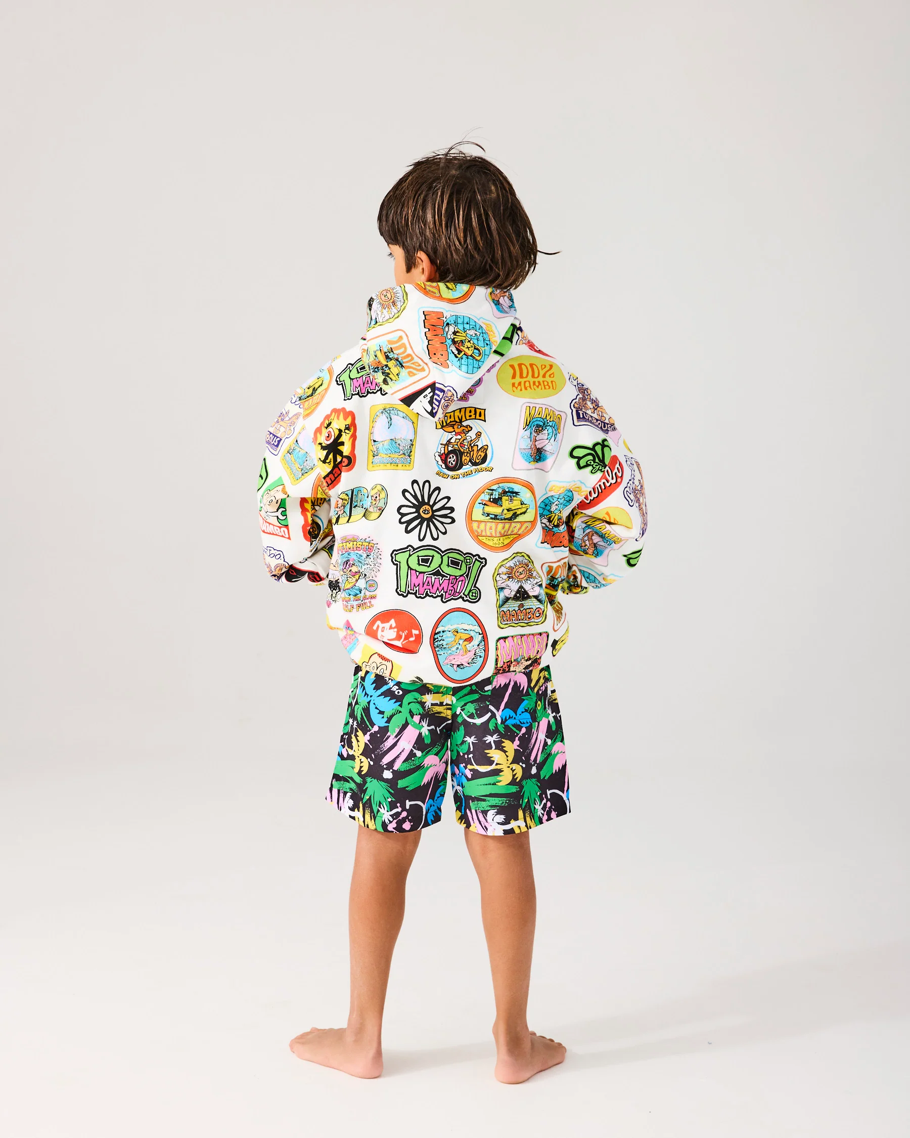 Kip&Co x Mambo Sticker Club Kids Organic Cotton Baggy Hoodie - Image 7