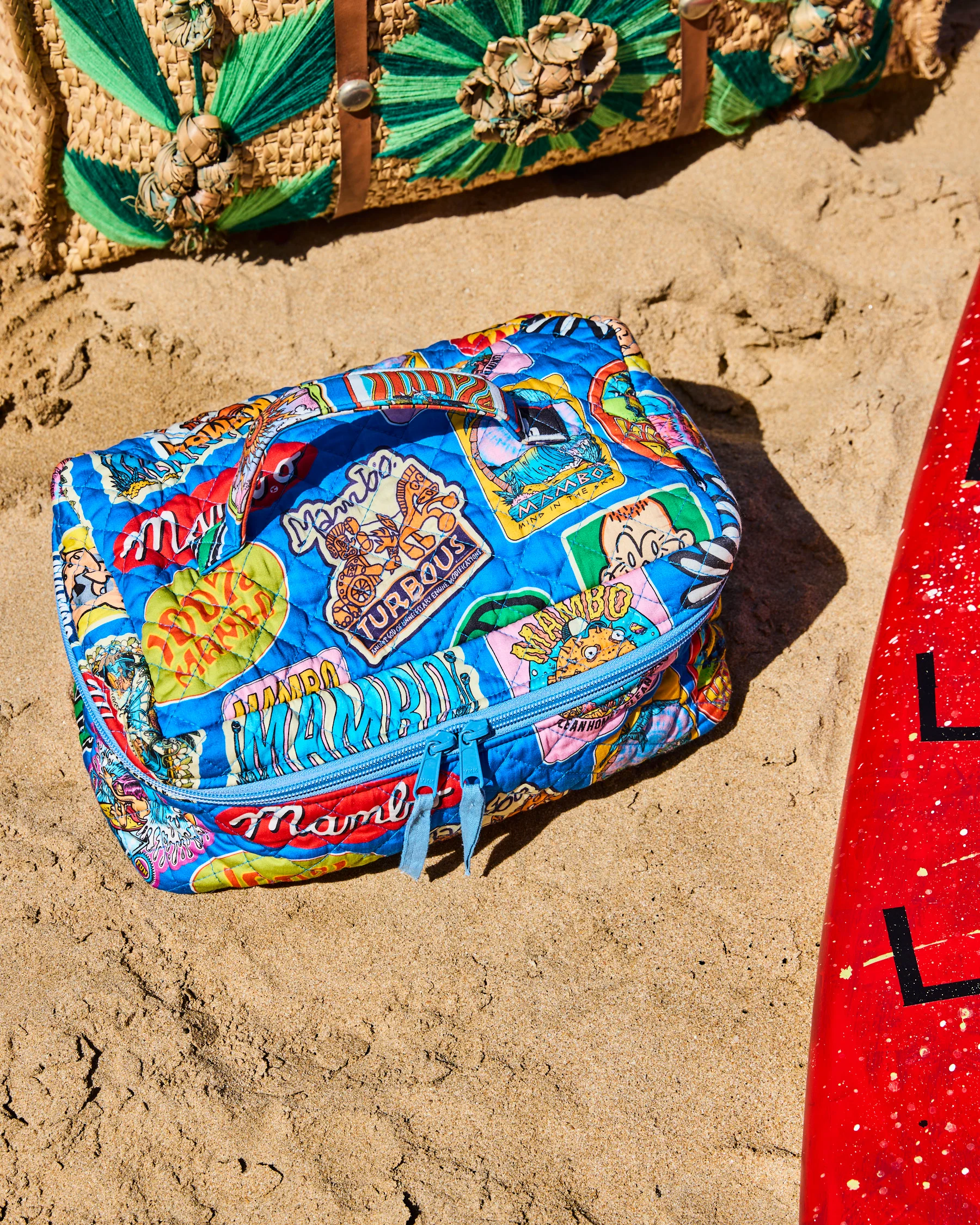 Kip&Co x Mambo Sticker Club Quilted Cotton Toiletry Case - Image 2