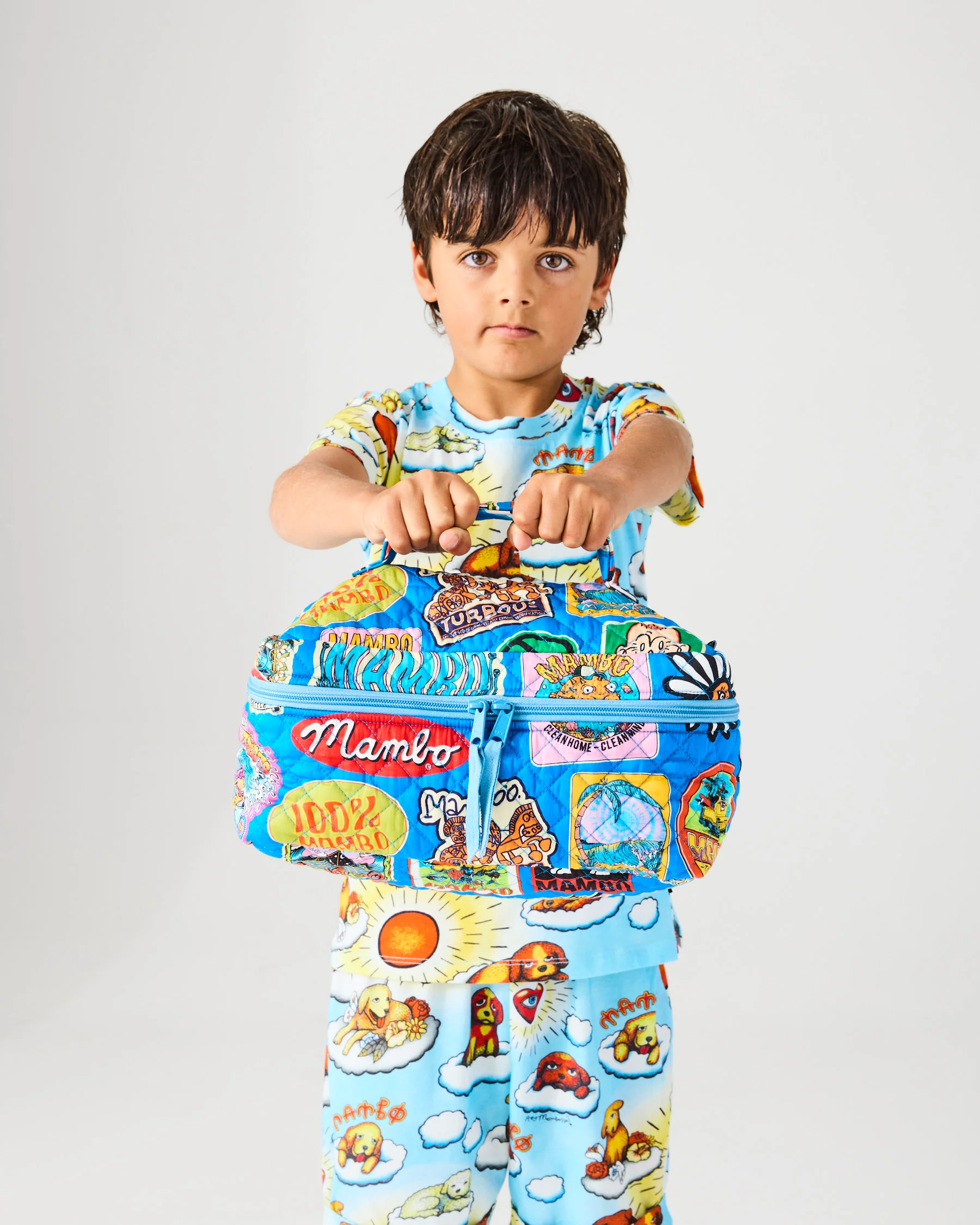 Kip&Co x Mambo Sticker Club Quilted Cotton Toiletry Case - Image 3