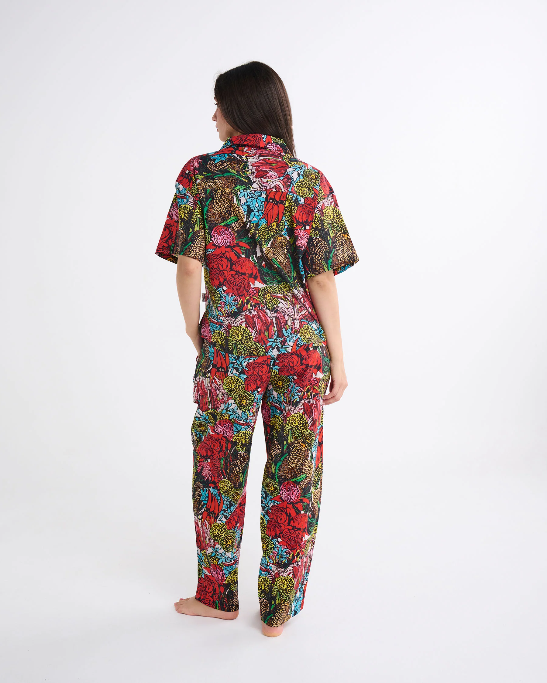 Kip&Co x Margaret Preston Bush Natives Adult Organic Cotton Short Sleeve Shirt & Pant Pyjama Set - Image 6