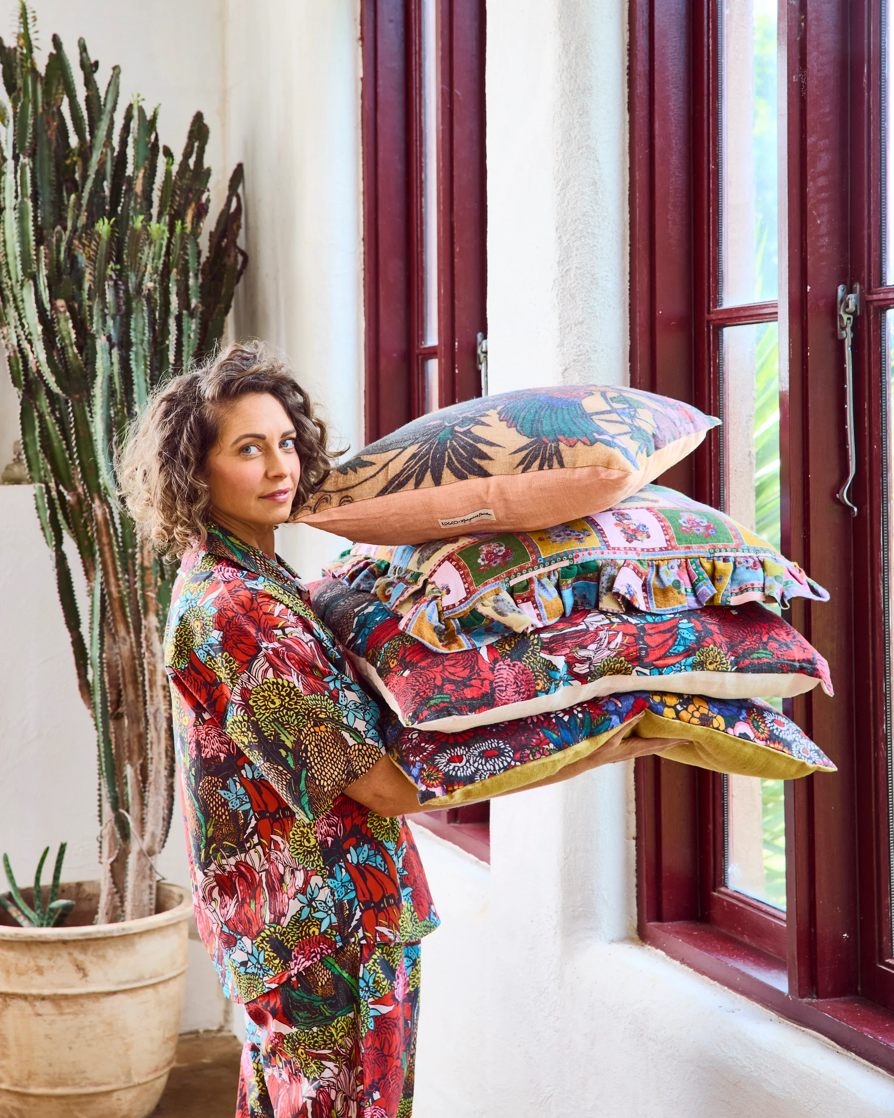 Kip&Co x Margaret Preston Margaret's Vase Frill Upholstery Cushion - Image 7