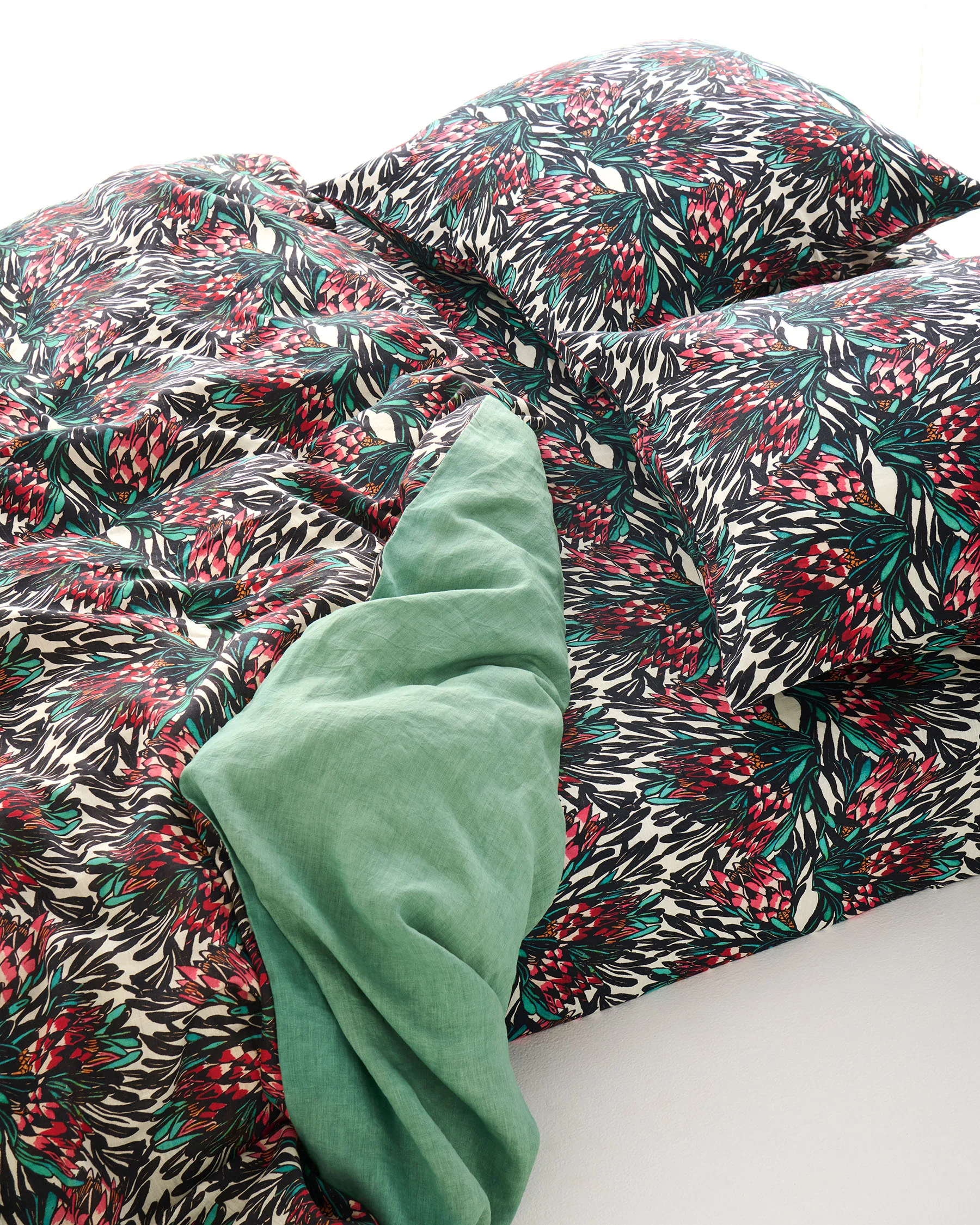 Kip&Co x Margaret Preston Protea Party Linen Flat Sheet - Image 2