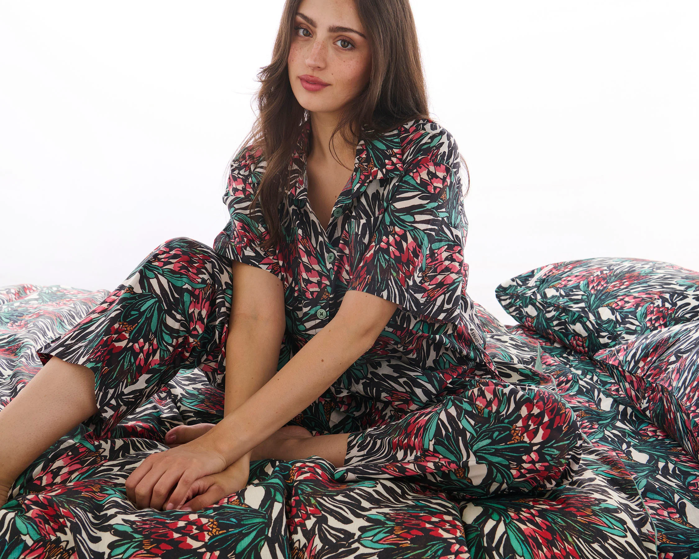 Kip&Co x Margaret Preston Protea Party Linen Flat Sheet - Image 4
