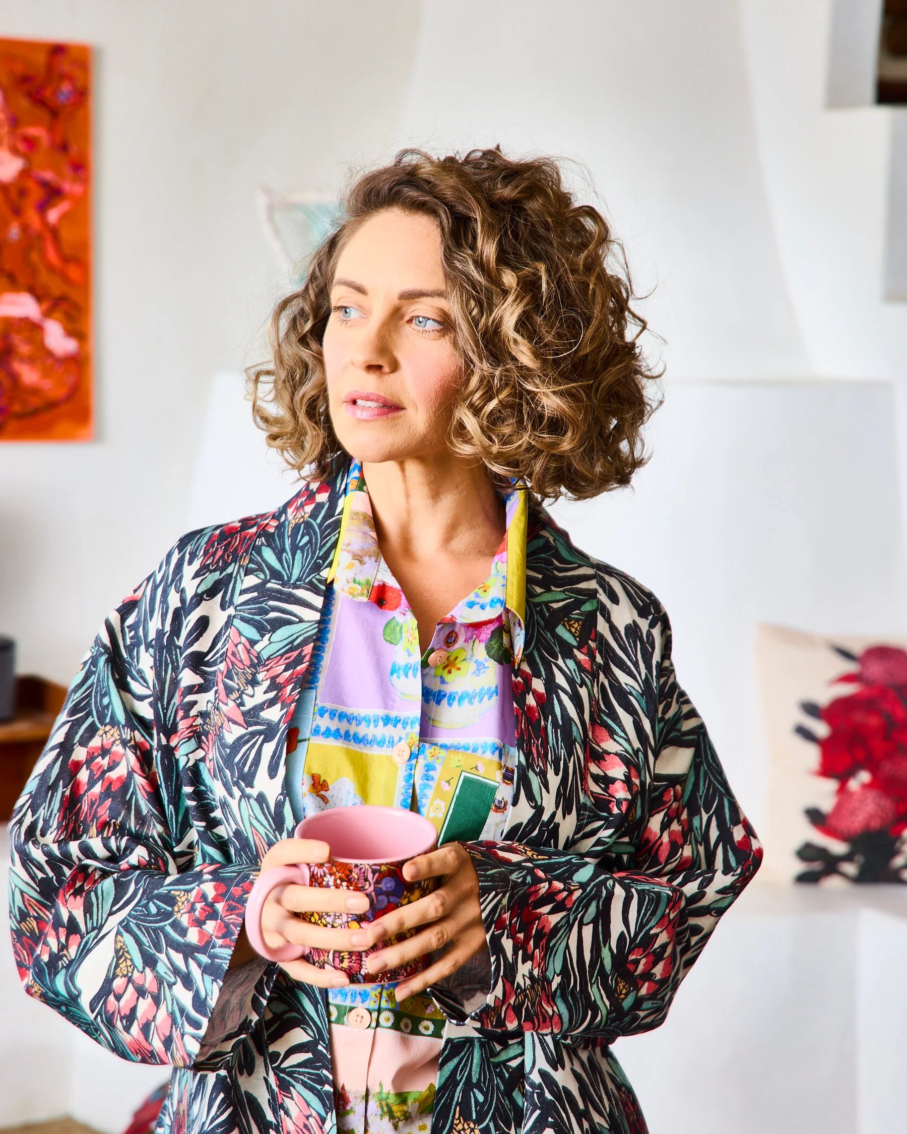Kip&Co x Margaret Preston Protea Party Linen Robe - Image 3