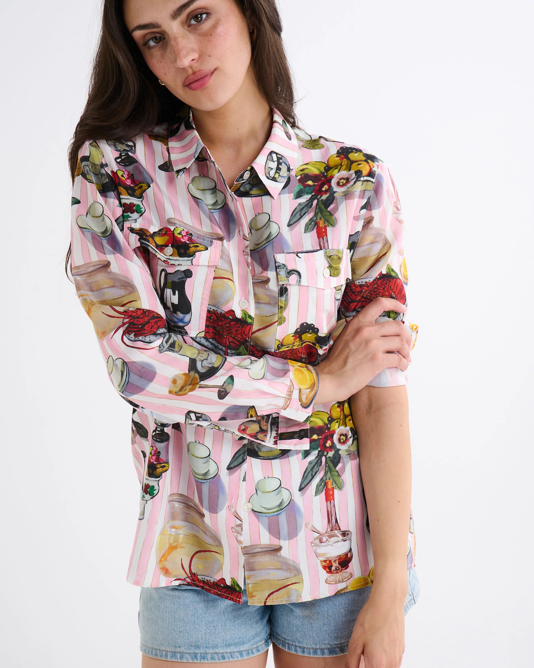 Kip&Co x Margaret Preston Still Life Silk Shirt - Image 6