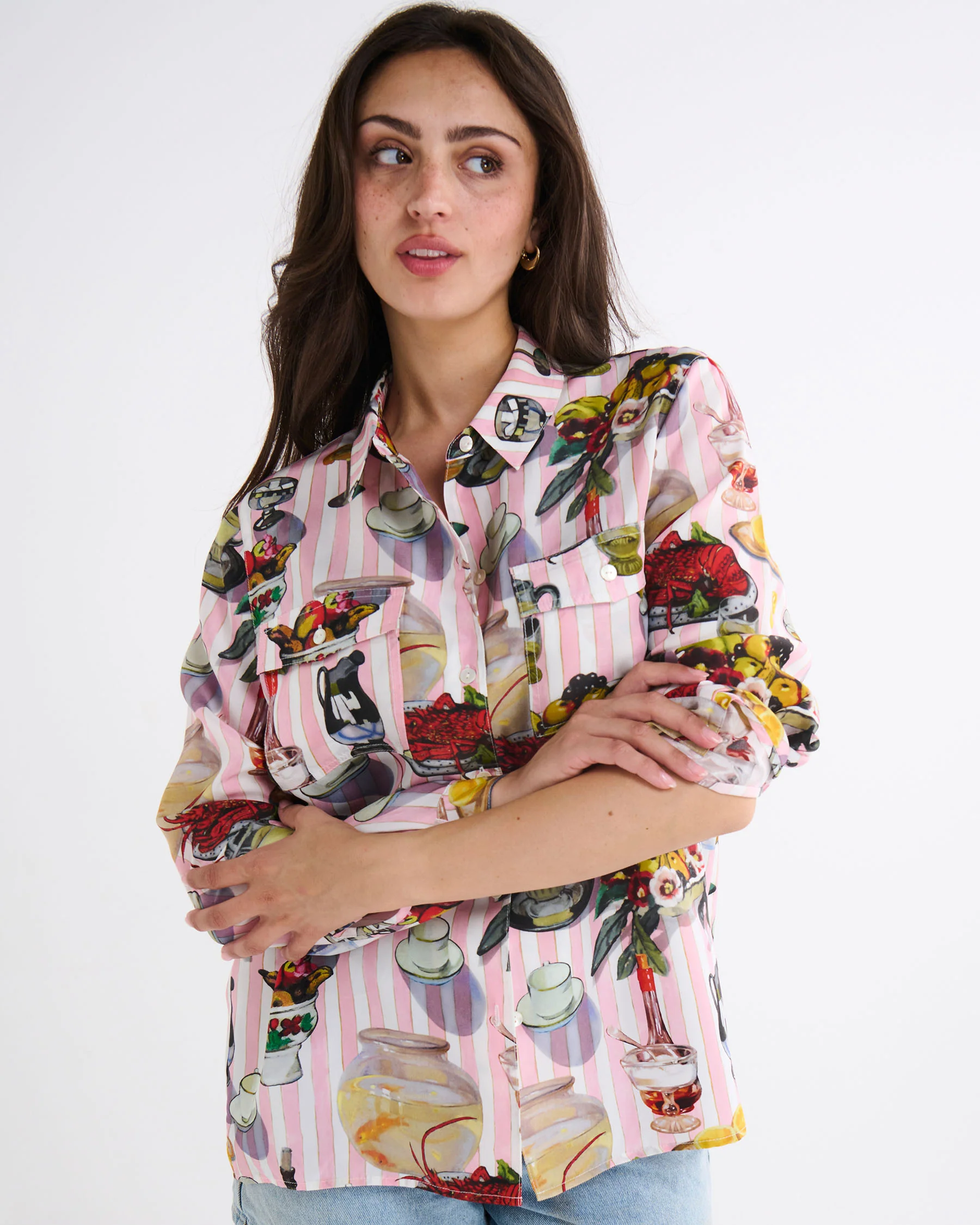 Kip&Co x Margaret Preston Still Life Silk Shirt - Image 7