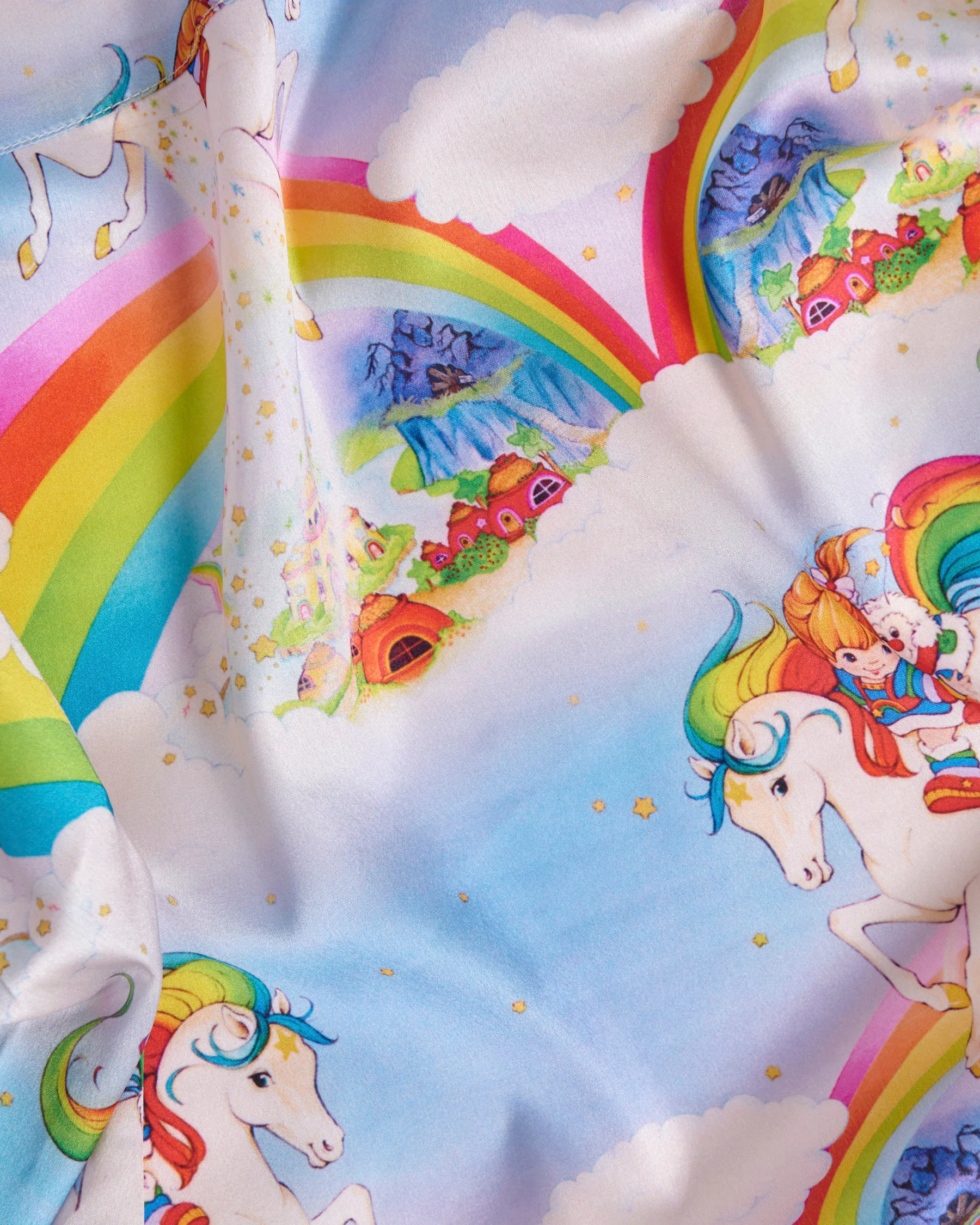 Kip&Co x Rainbow Brite Magic Sky Eco Satin Adult Long Sleeve Shirt & Pant Pyjama Set - Image 7