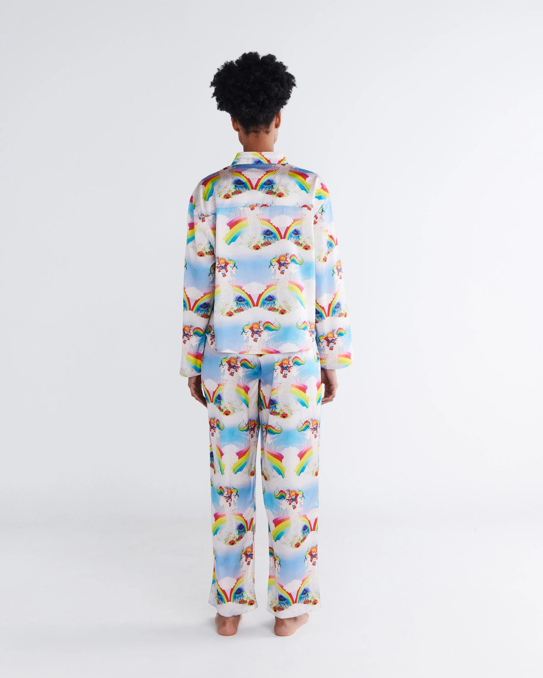 Kip&Co x Rainbow Brite Magic Sky Eco Satin Adult Long Sleeve Shirt & Pant Pyjama Set - Image 9