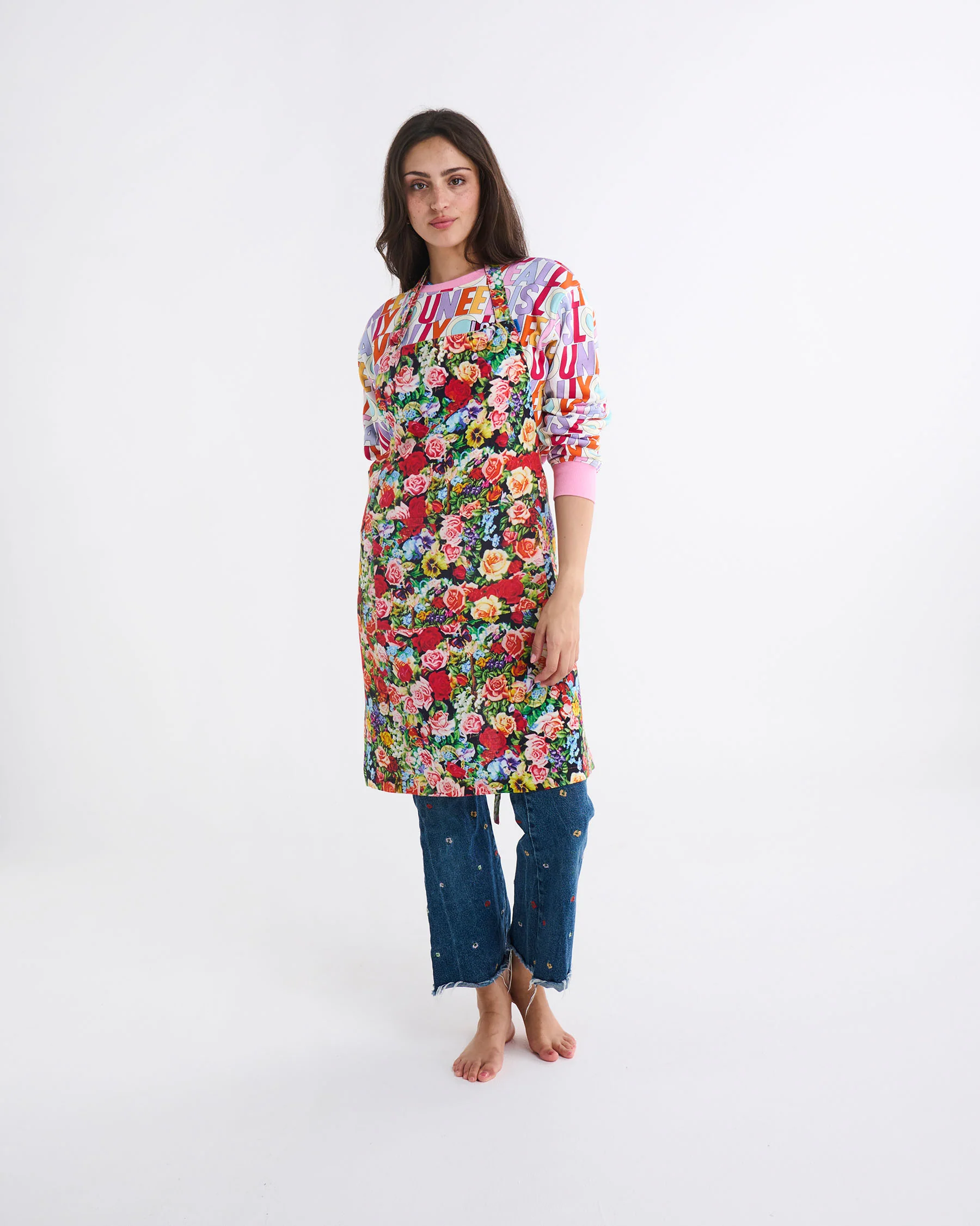 Kip&Co x The Beatles Pepperland Roses Linen Apron - Image 2