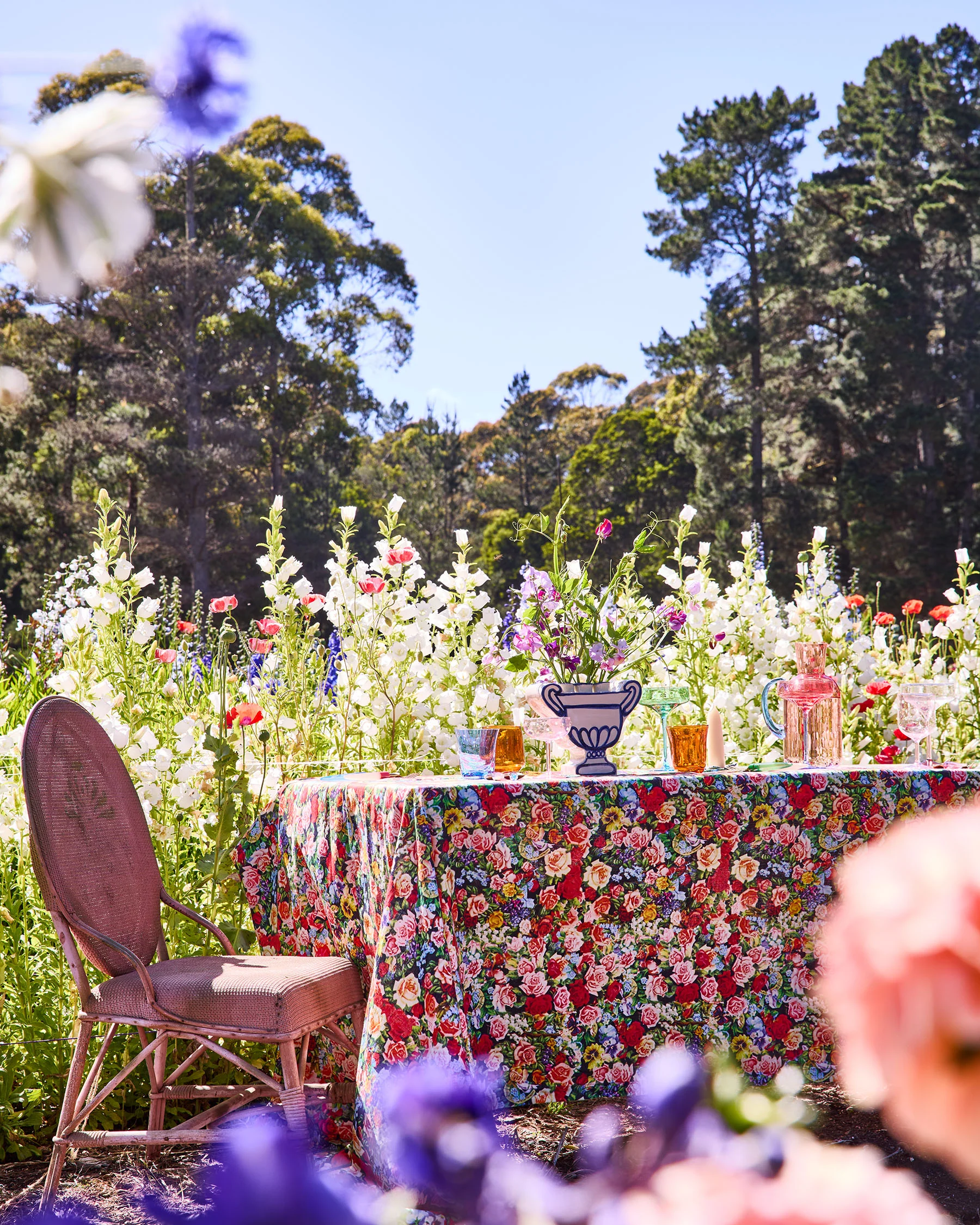 Kip&Co x The Beatles Pepperland Roses Linen Tablecloth - Image 2