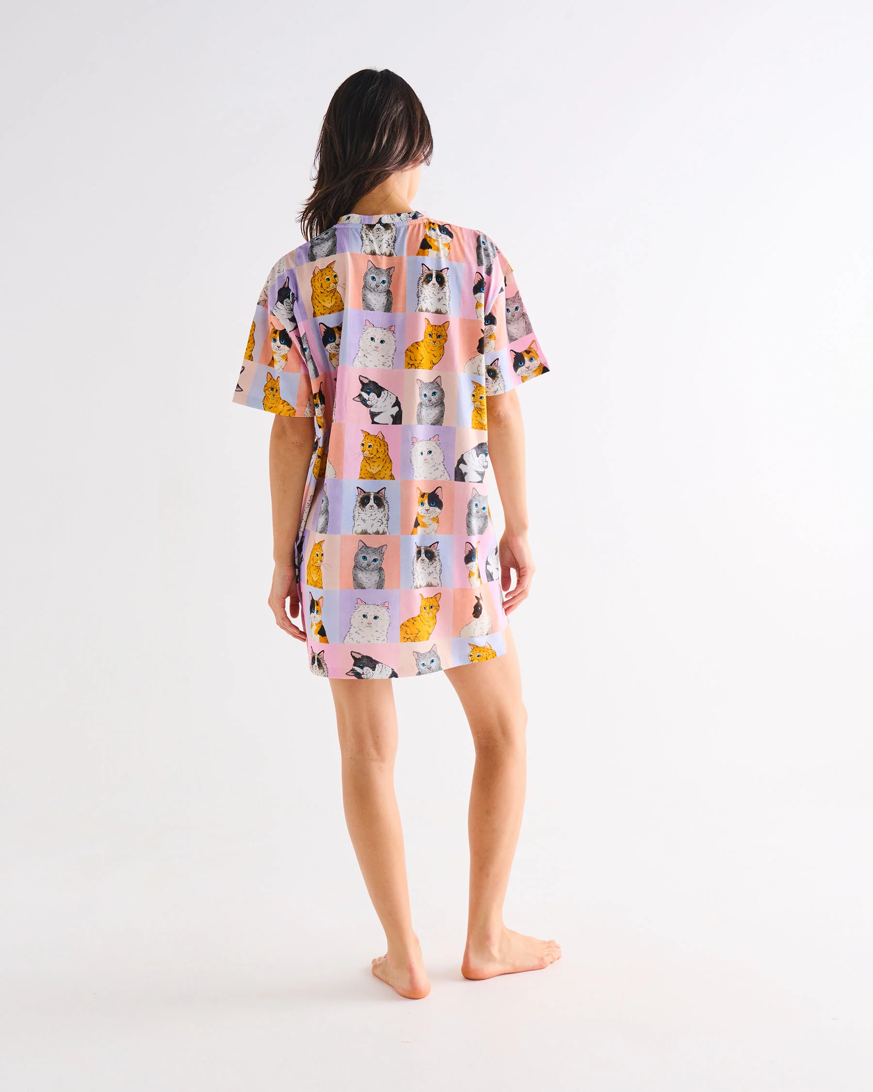 Kitty Cat Adult Organic Cotton Oversize T-shirt Nightie - Image 7