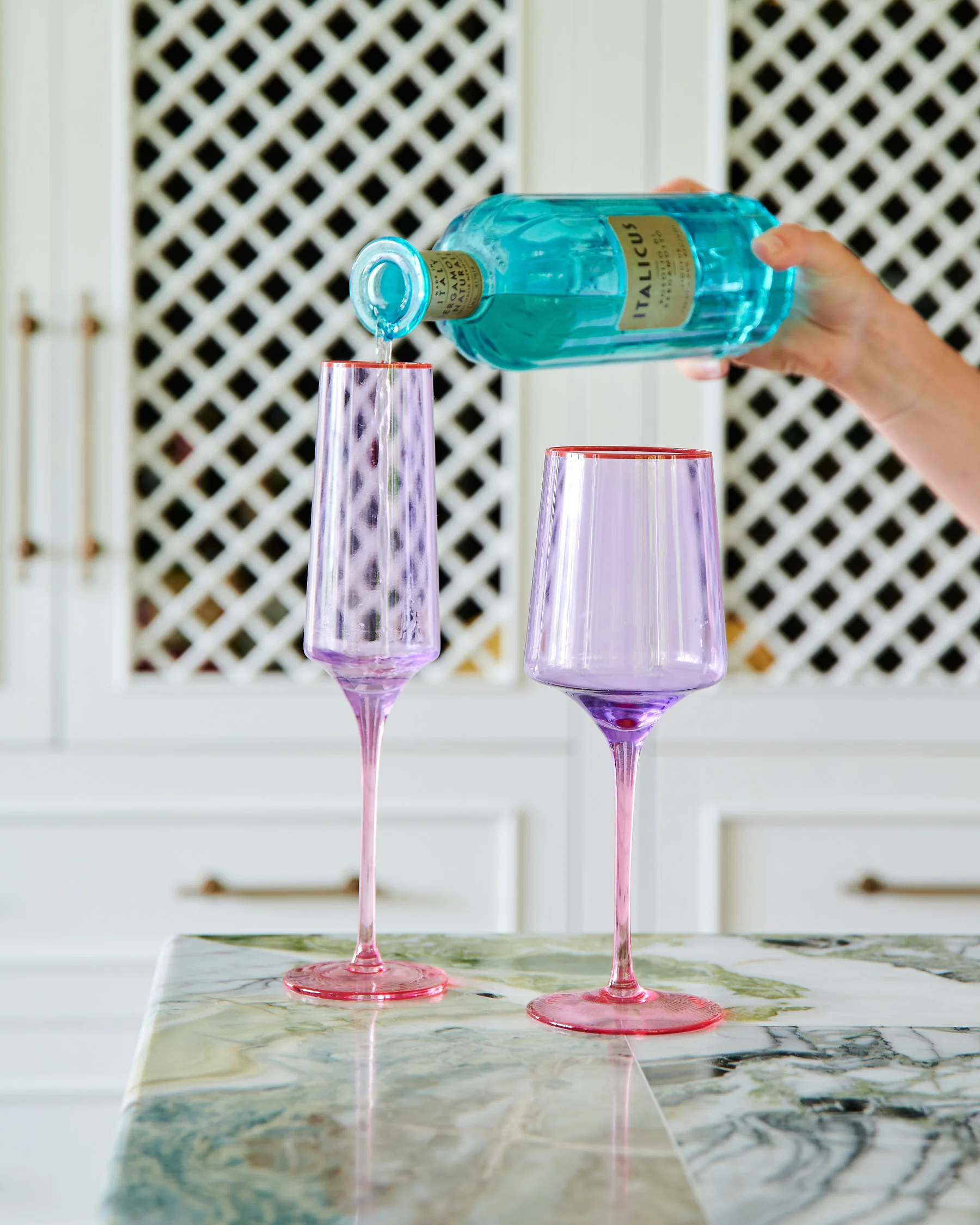 Lilac Colour Block Champagne Glass 2P Set - Image 3