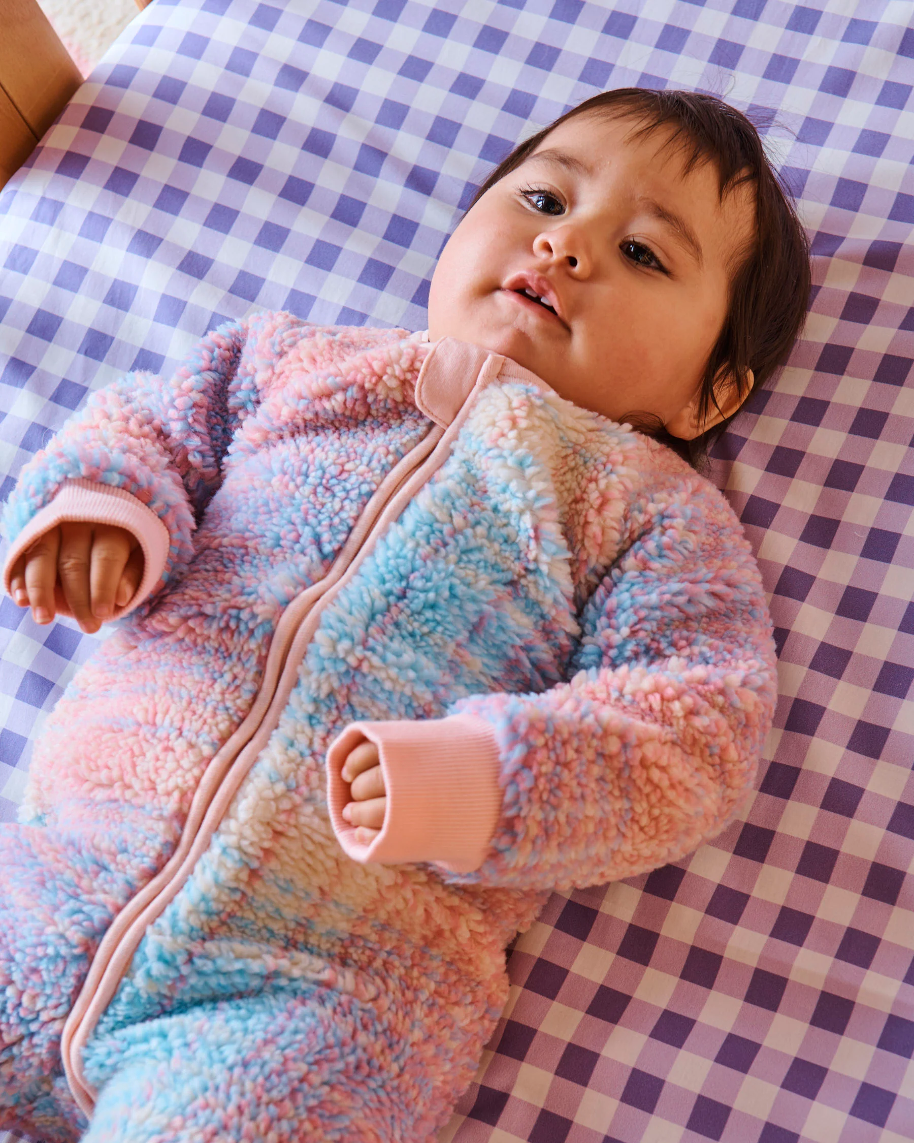 Lilac Gingham Organic Cotton Baby Fitted Sheet - Image 6