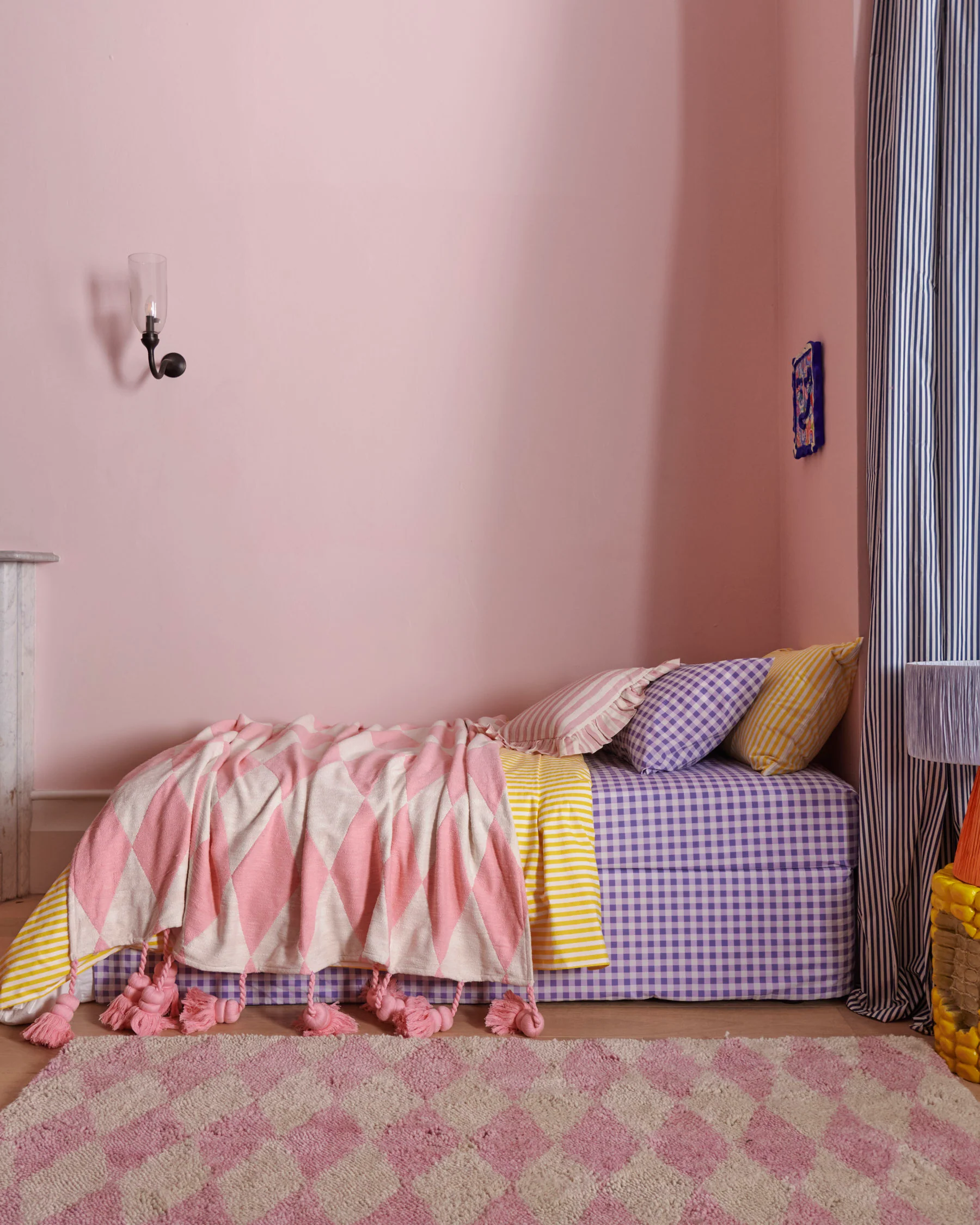 Lilac Gingham Organic Cotton Fitted Sheet - Image 10