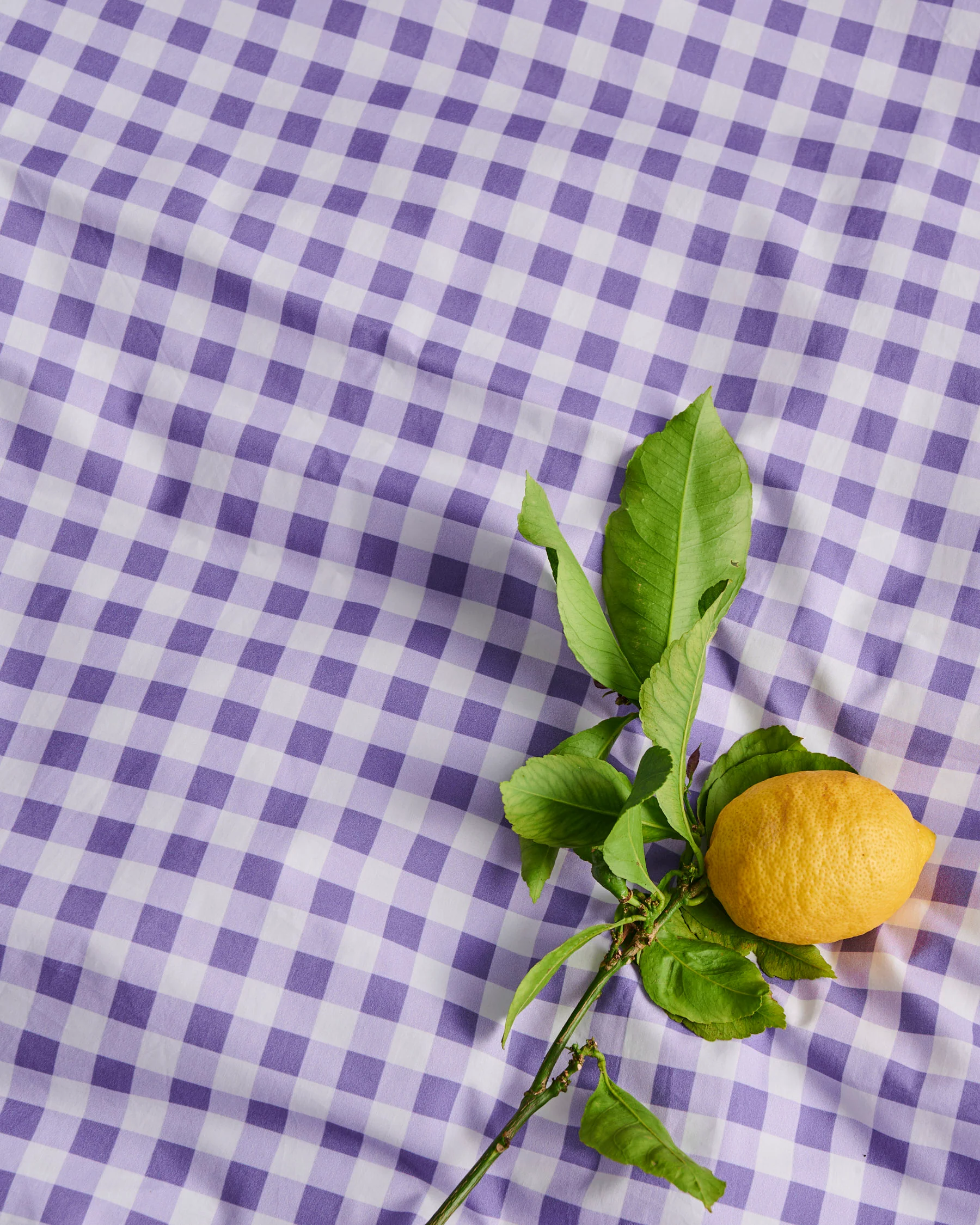 Lilac Gingham Organic Cotton Fitted Sheet - Image 6
