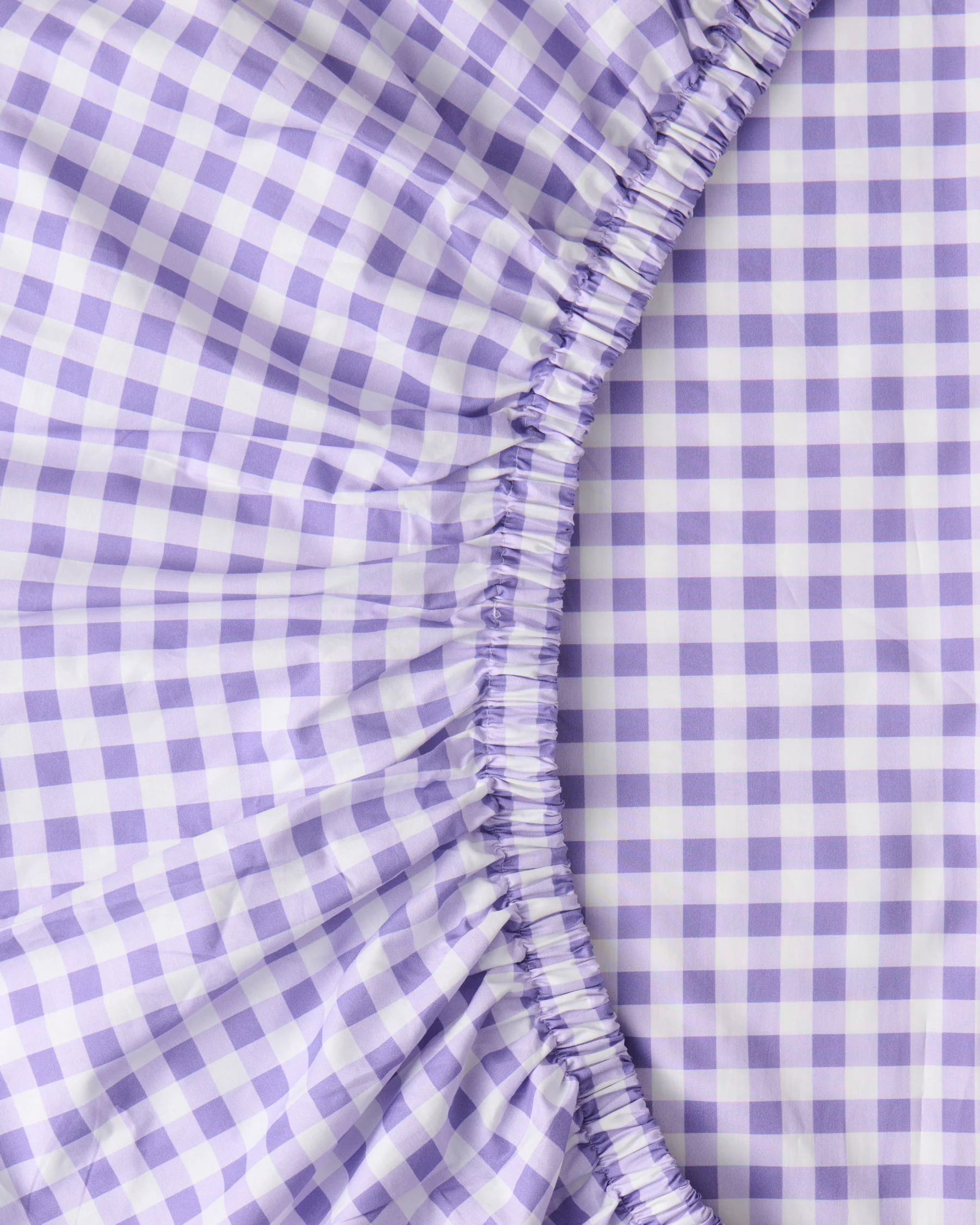 Lilac Gingham Organic Cotton Fitted Sheet (US)