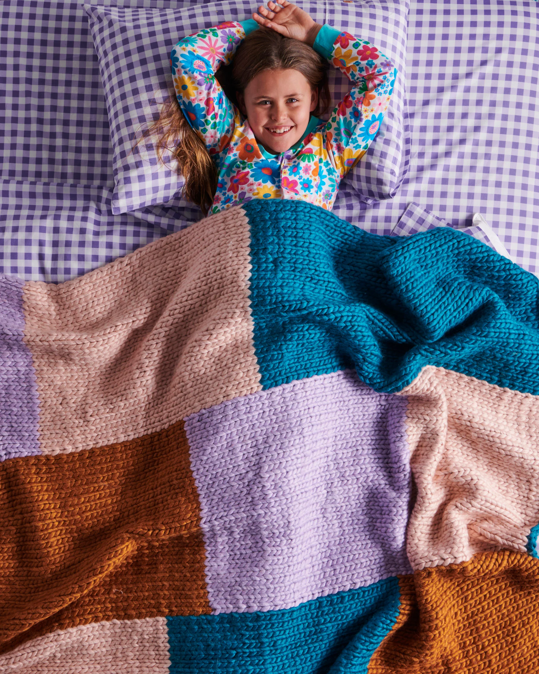 Lilac Gingham Organic Cotton Flat Sheet - Image 4