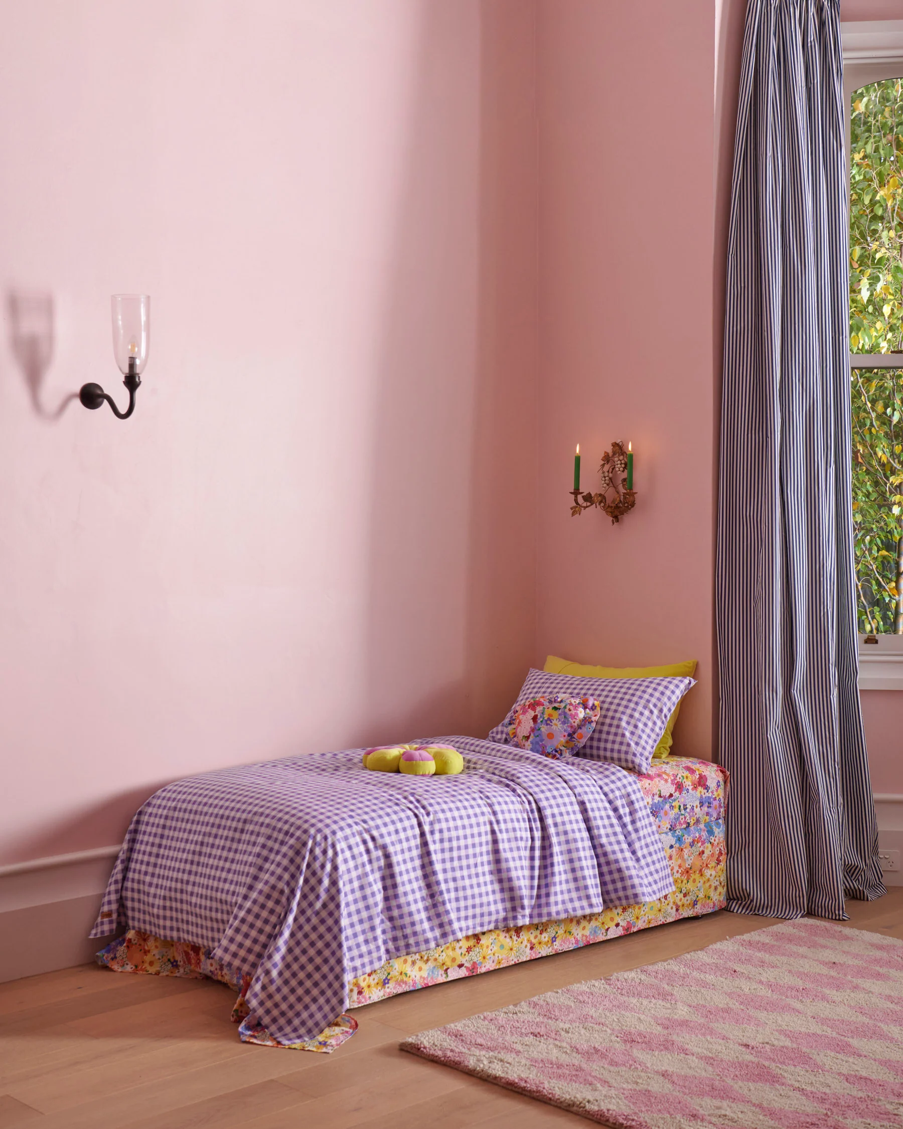 Lilac Gingham Organic Cotton Quilt Cover - Image 7