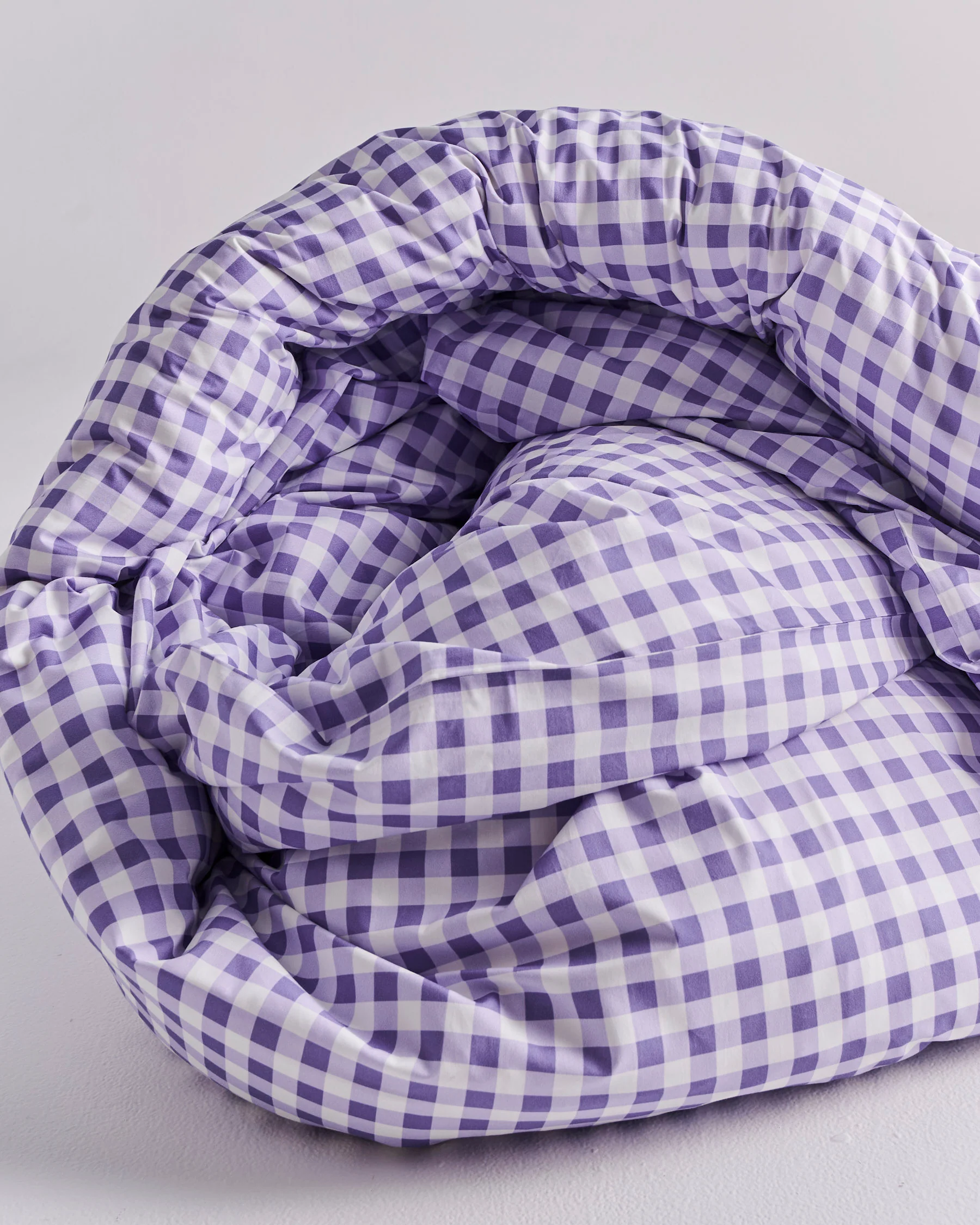 Lilac Gingham Organic Cotton Quilt Cover - Image 8