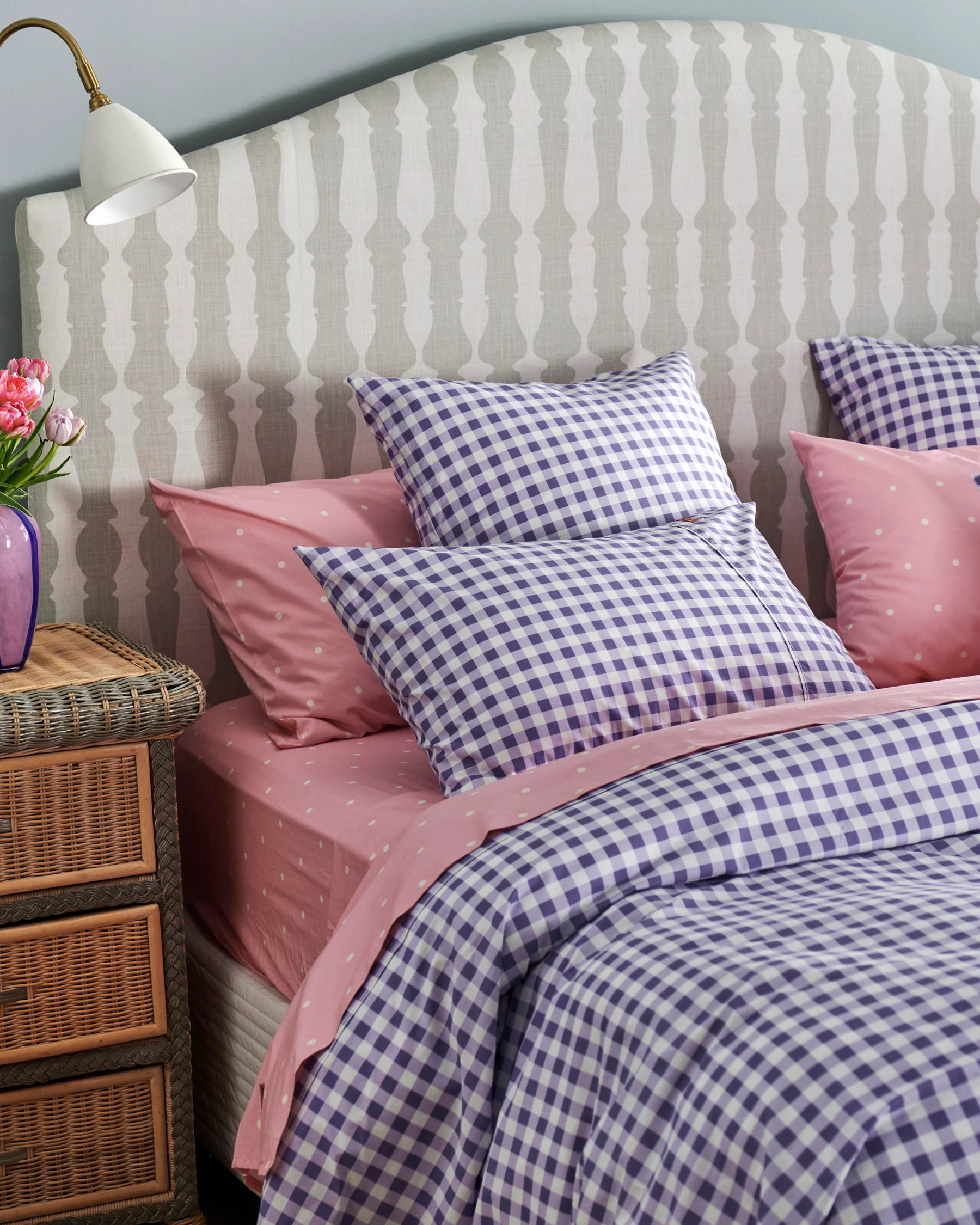 Lilac Gingham Organic Cotton Quilt Cover (US) - Image 6