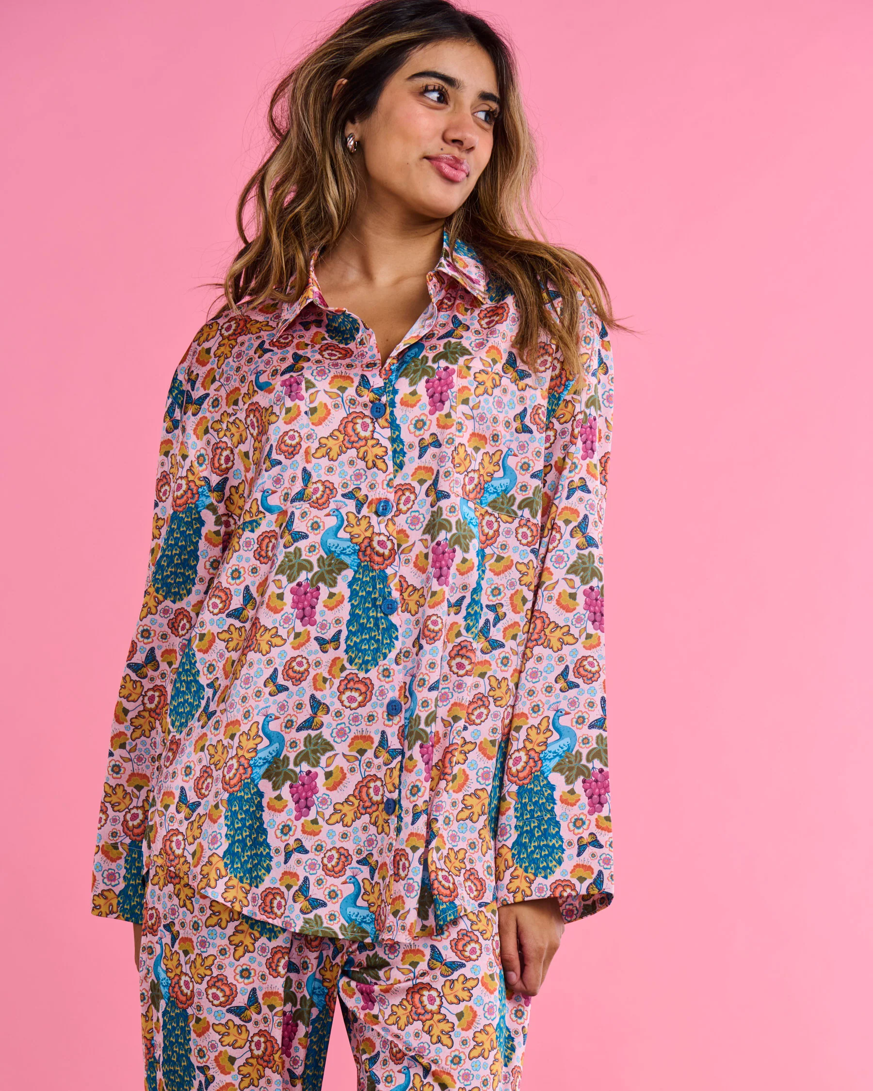 Lyon Eco Satin Long Sleeve Shirt & Pant Pyjama Set - Image 6