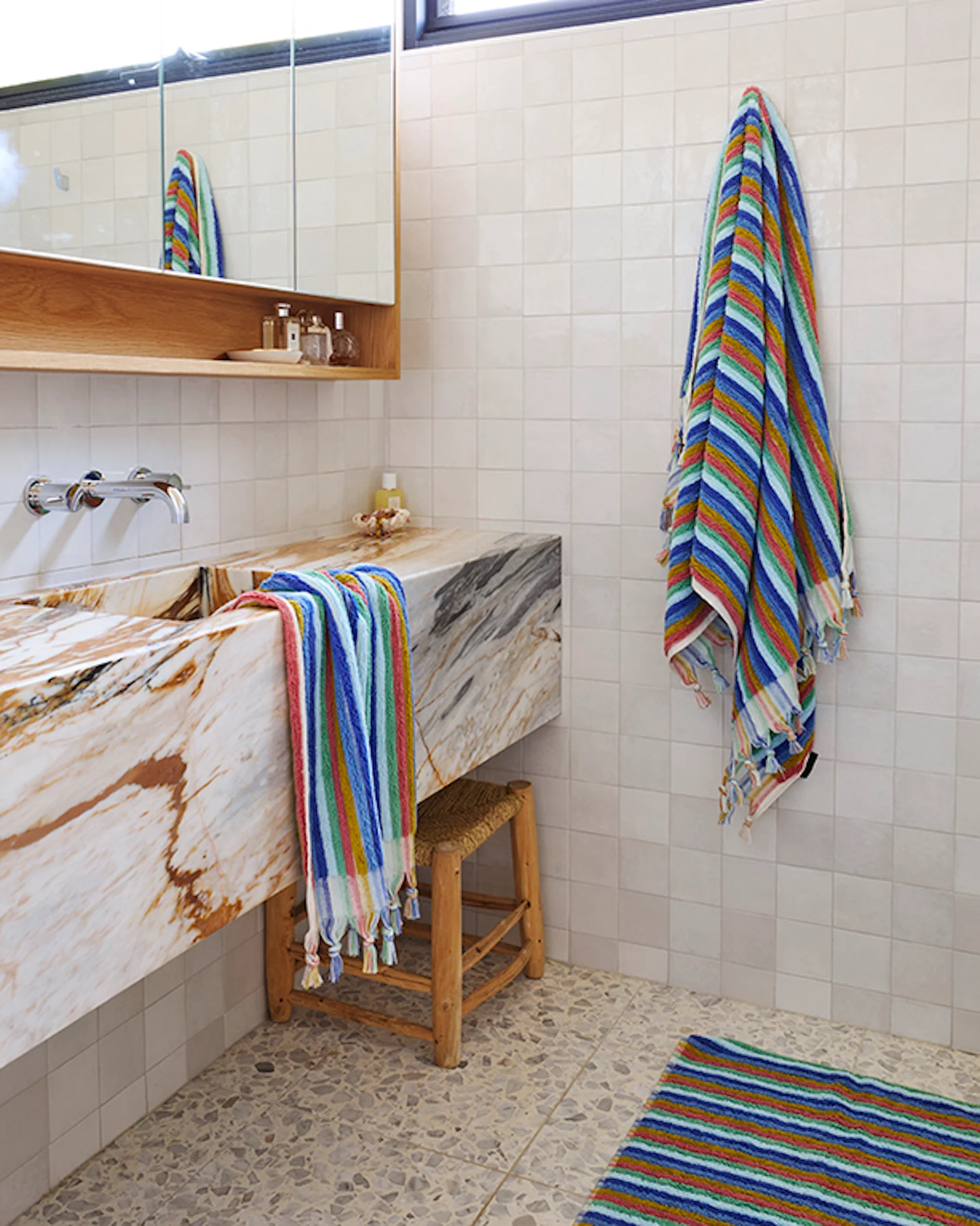 Madeira Stripe Turkish Bath Mat - Image 3