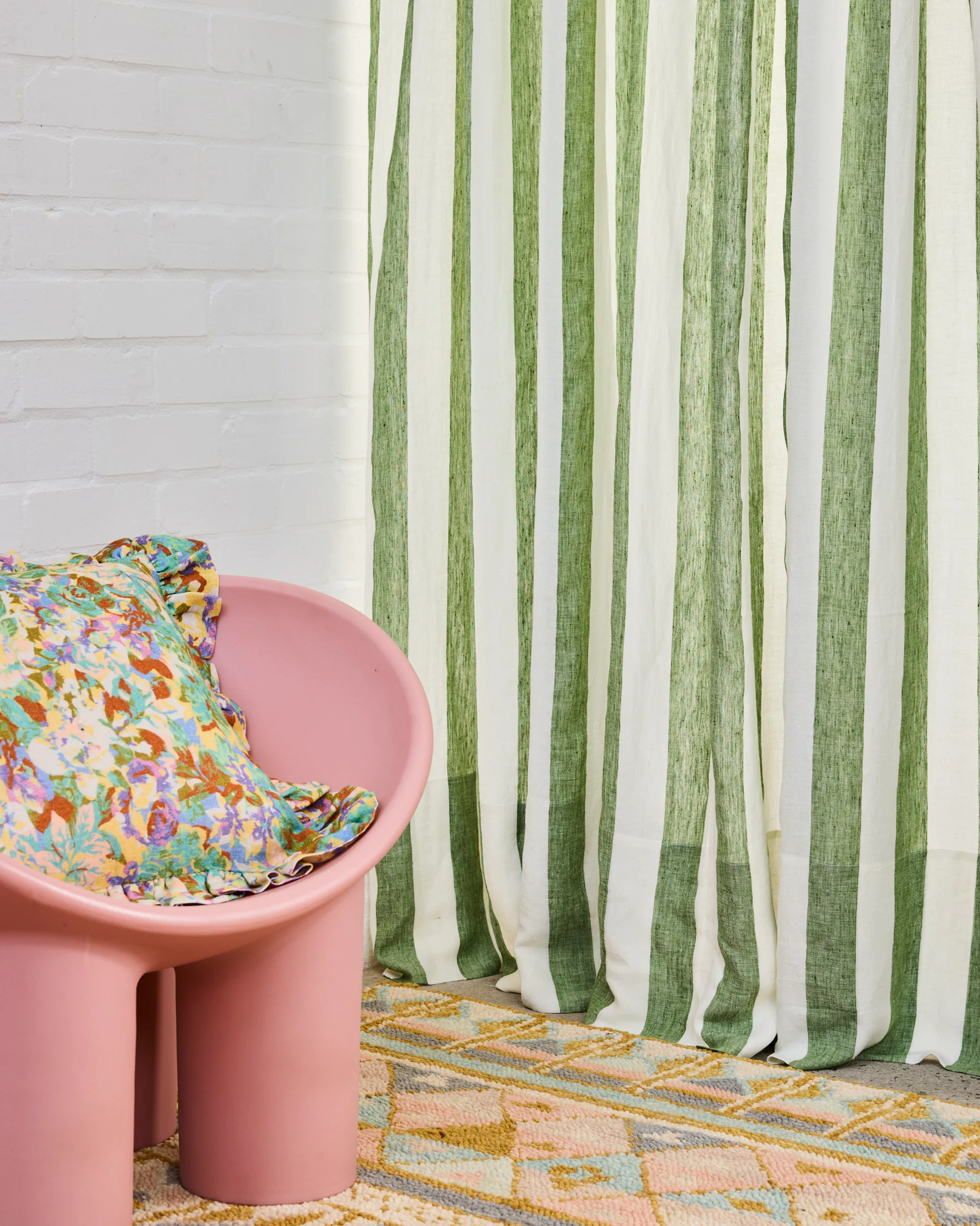 Moss Stripe Curtain Panel - Image 3