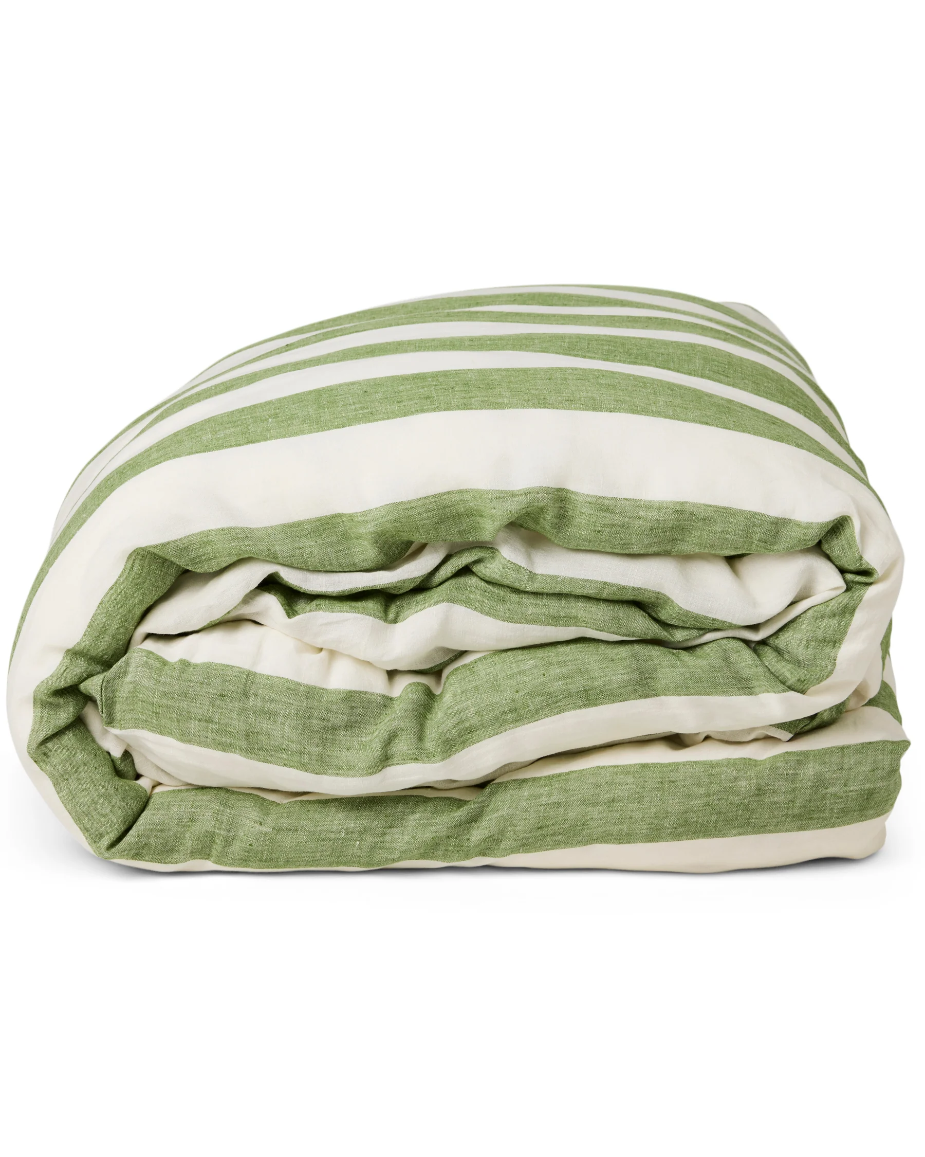 Moss Stripe Linen Quilt Cover (US)