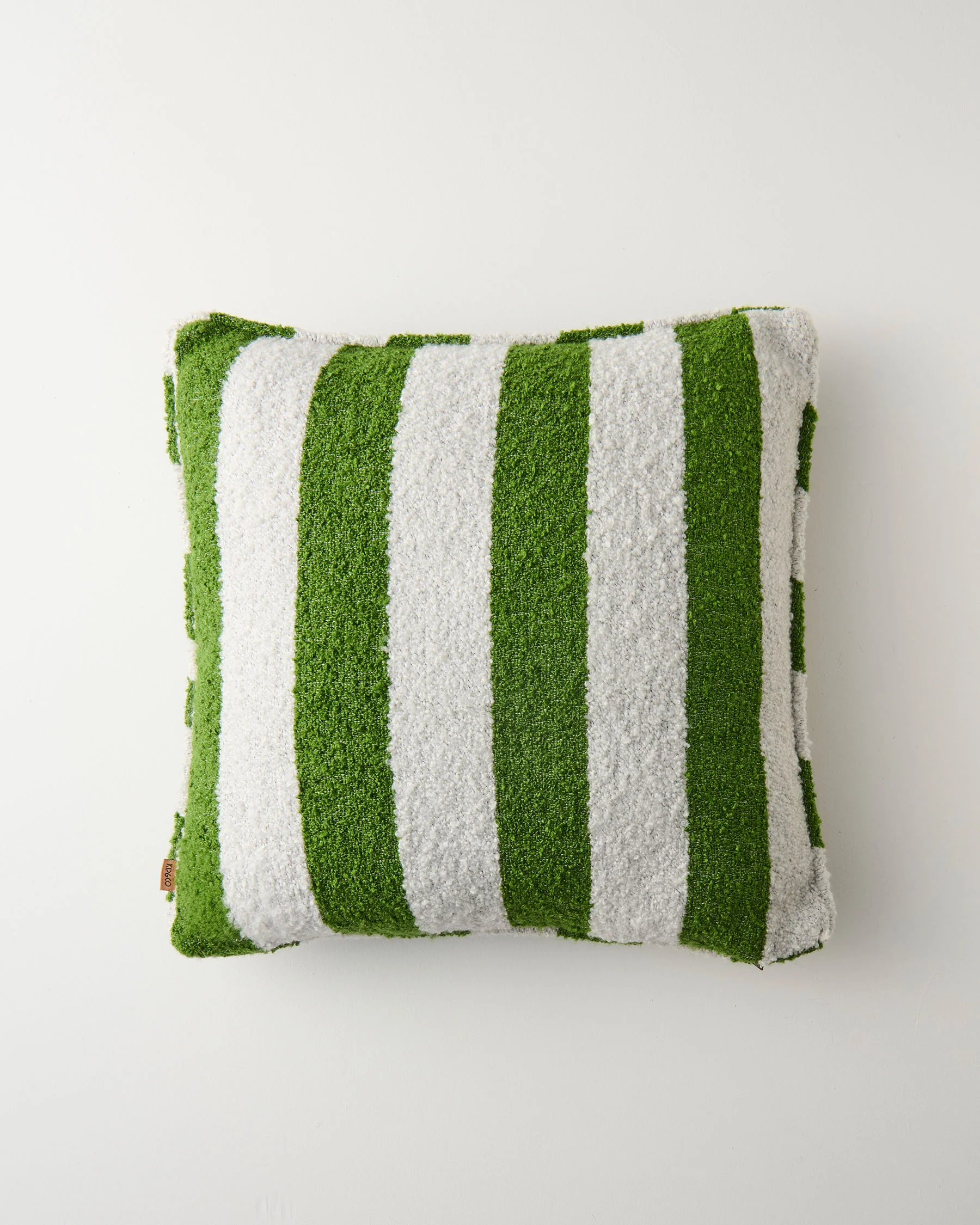 Moss Stripe Square Boucle Cushion - Image 8
