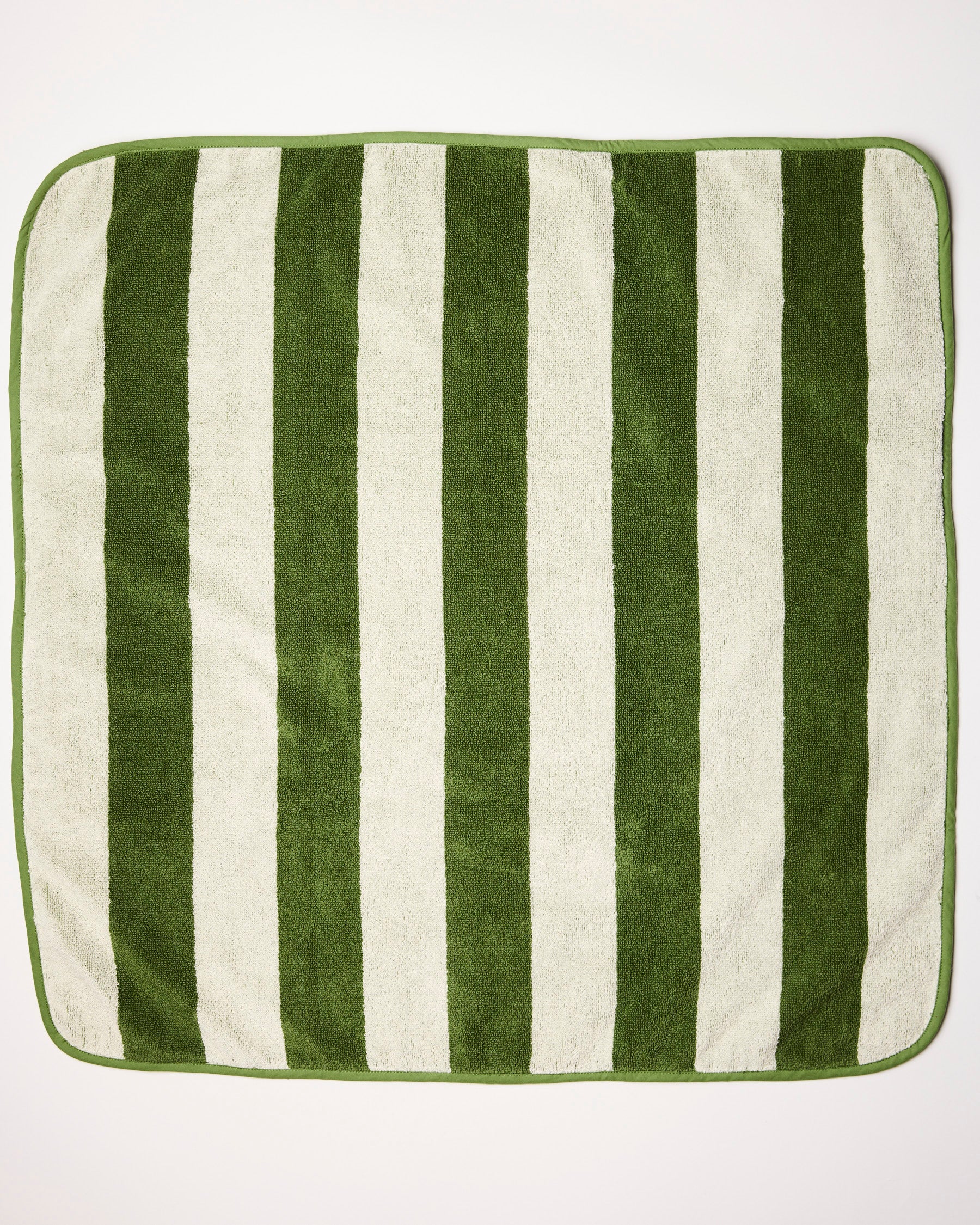 Moss Stripe Terry Baby Towel - Image 3