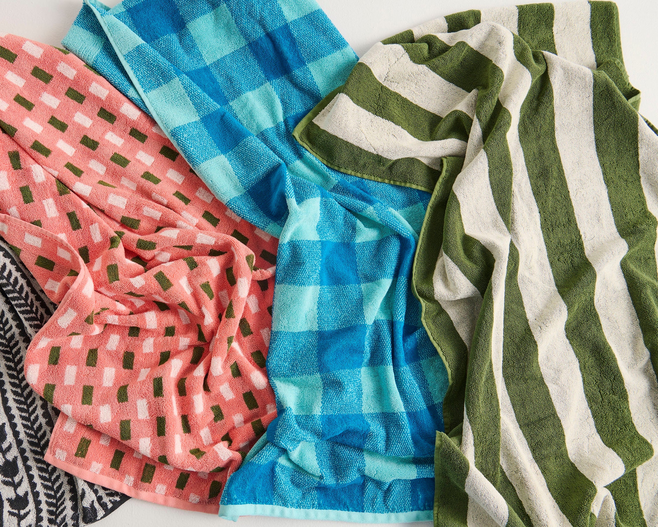 Moss Stripe Terry Bath Towel - Image 3