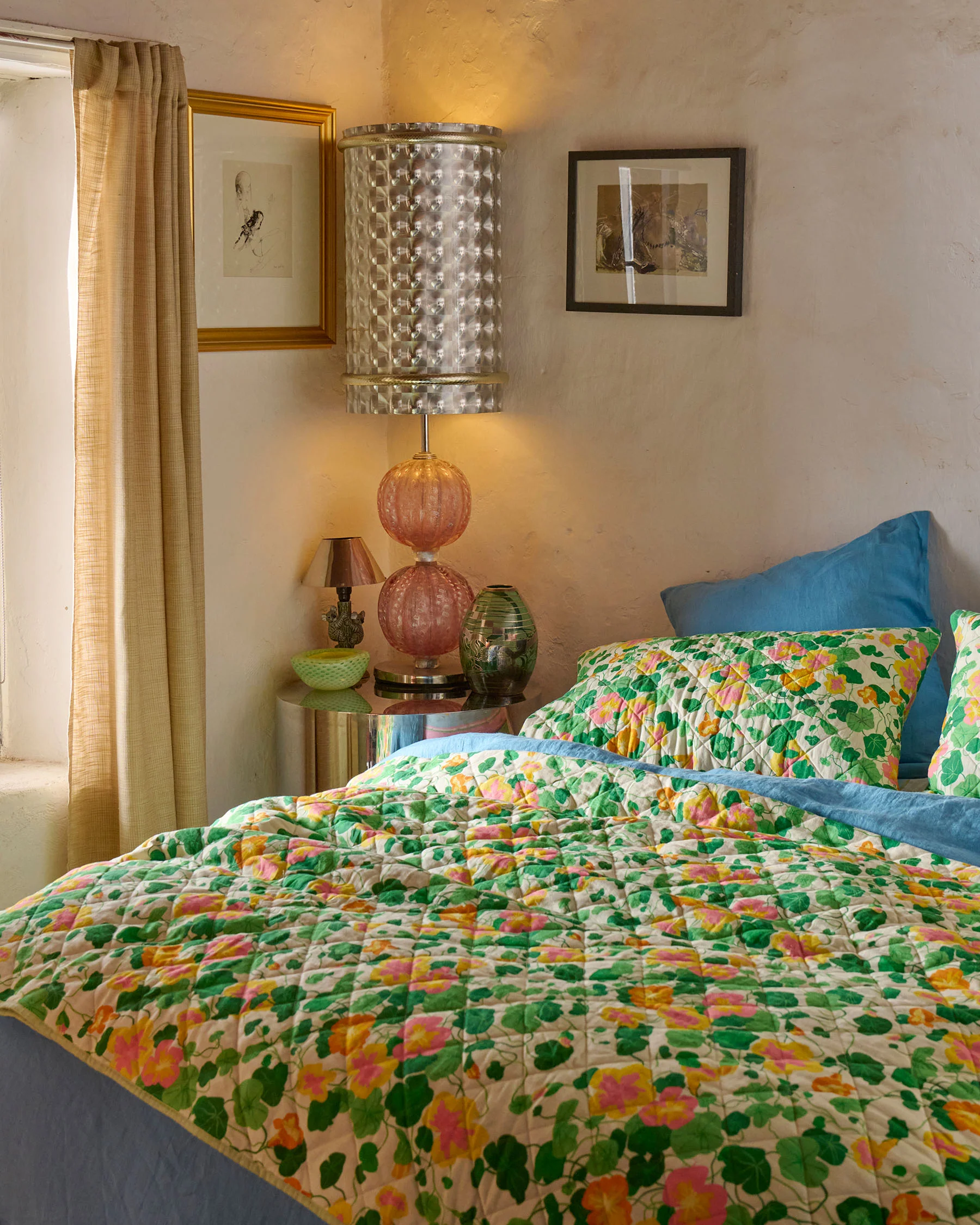 Nasturtium Linen Quilted Bedspread - Image 6