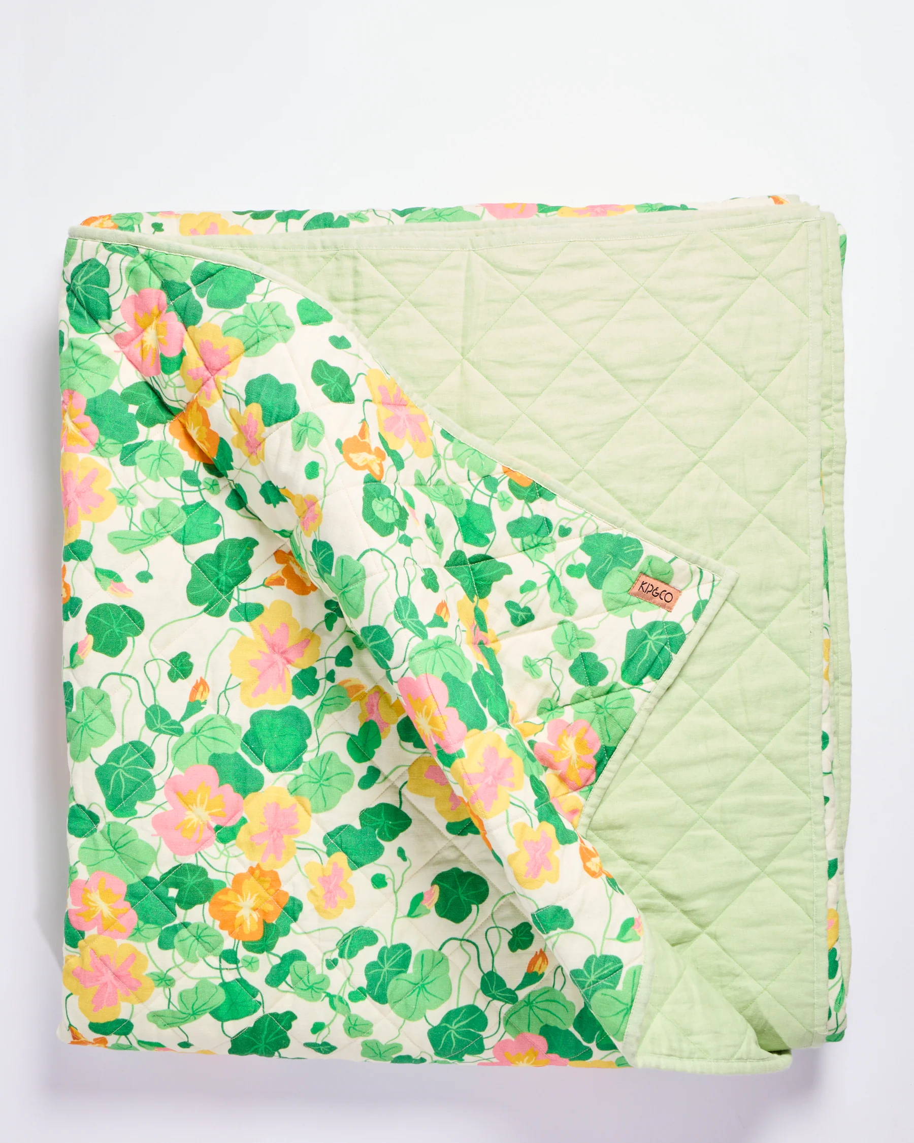 Nasturtium Linen Quilted Bedspread - Image 8