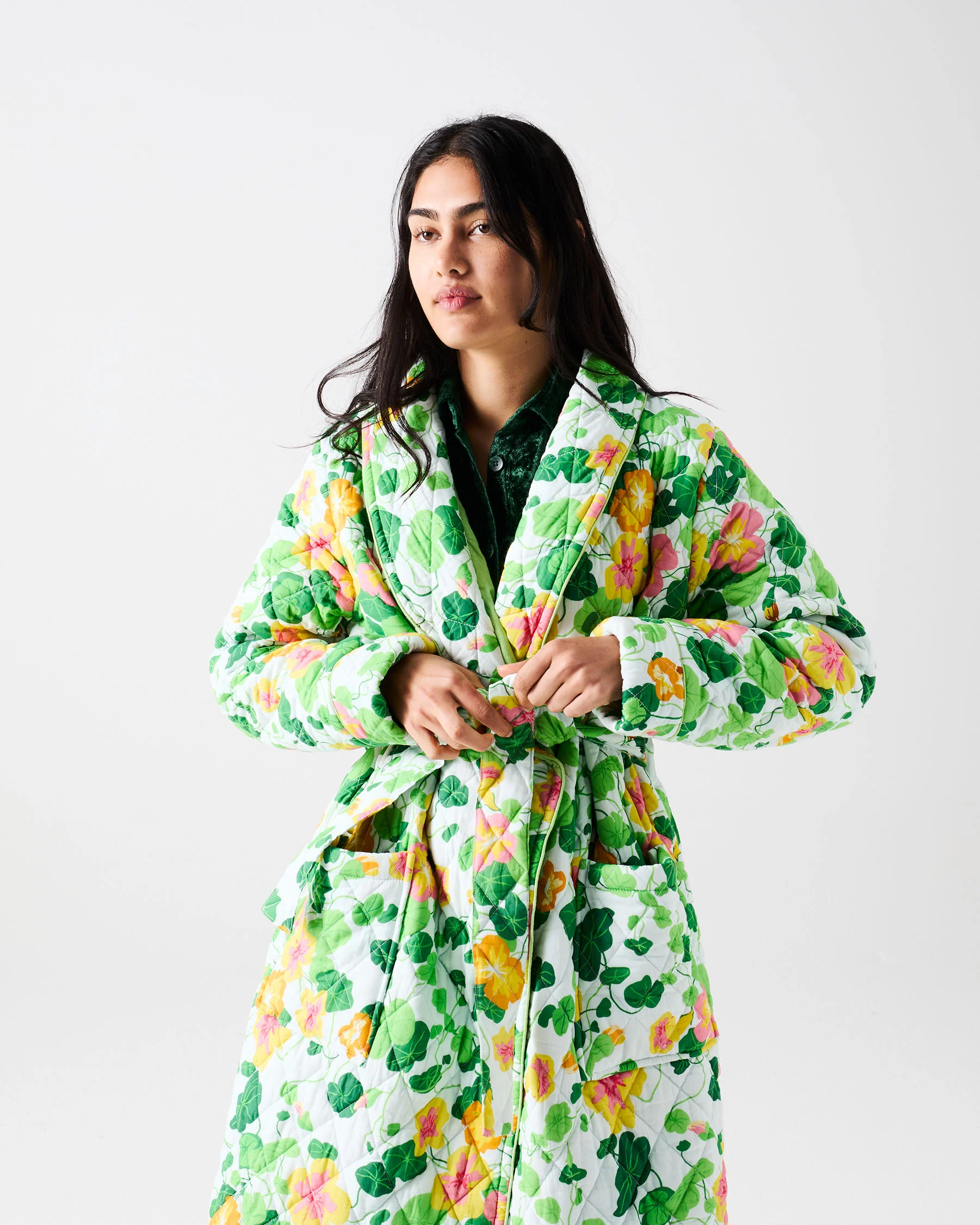 Nasturtium Quilted Cotton Robe - Image 4