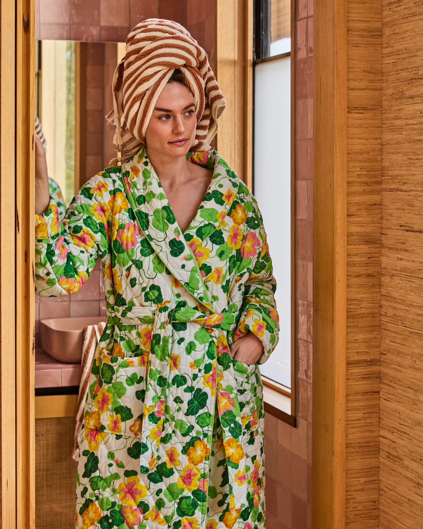 Nasturtium Quilted Cotton Robe - Image 6