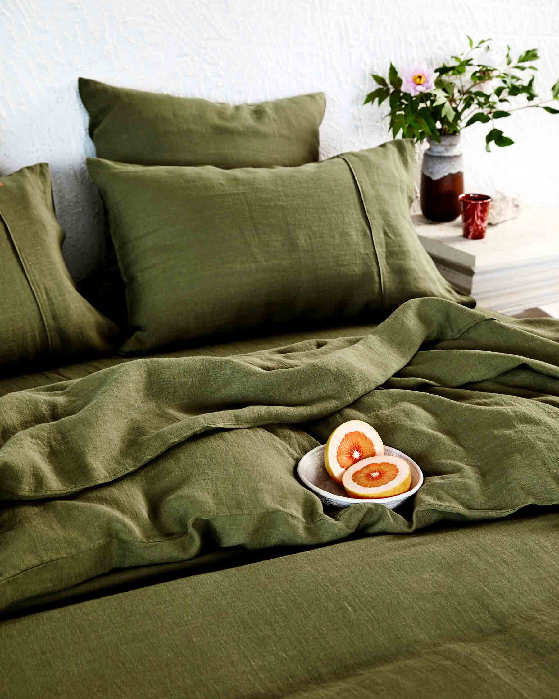 Olive Linen Quilt Cover (US) - Image 4