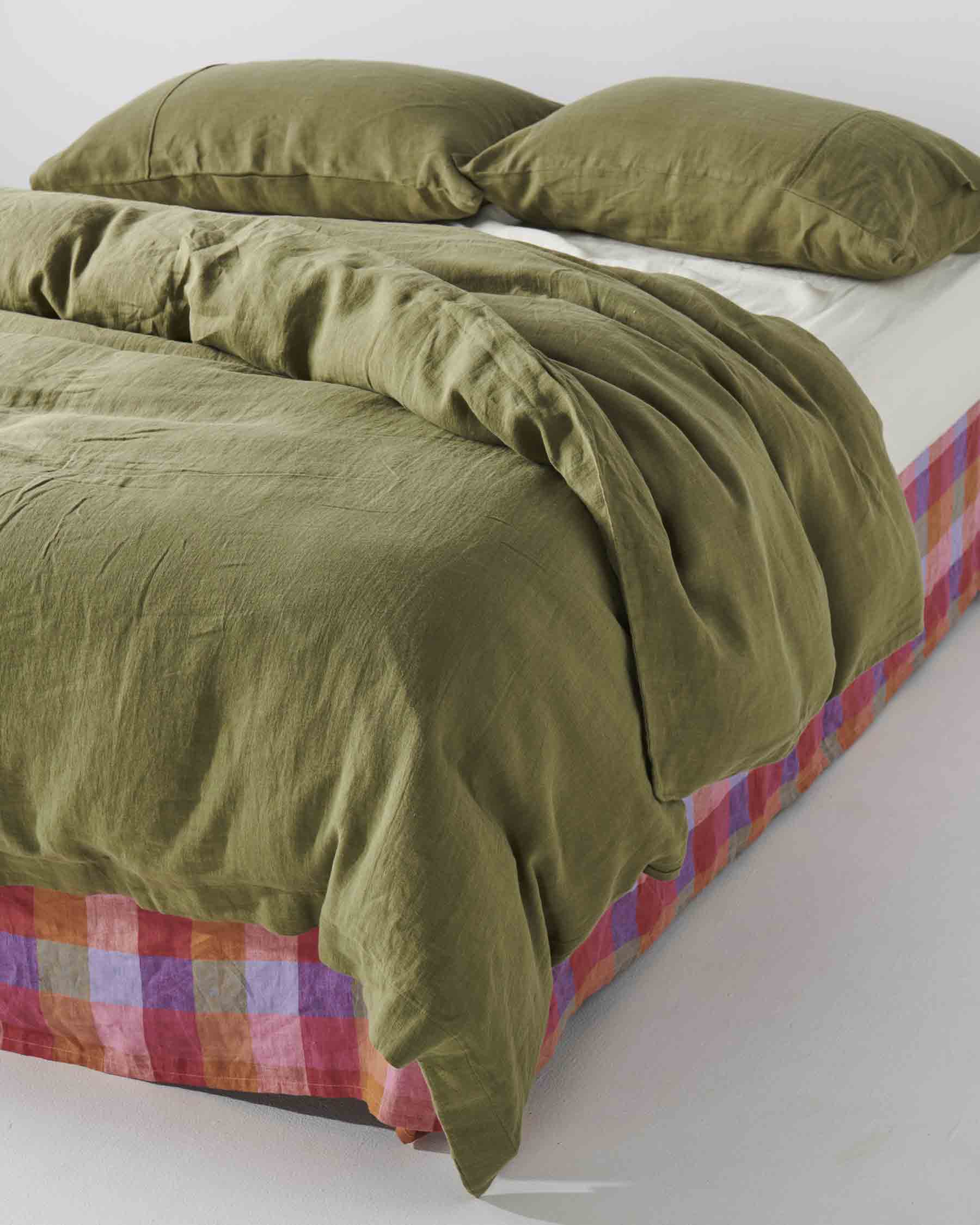 Olive Linen Quilt Cover (US) - Image 7