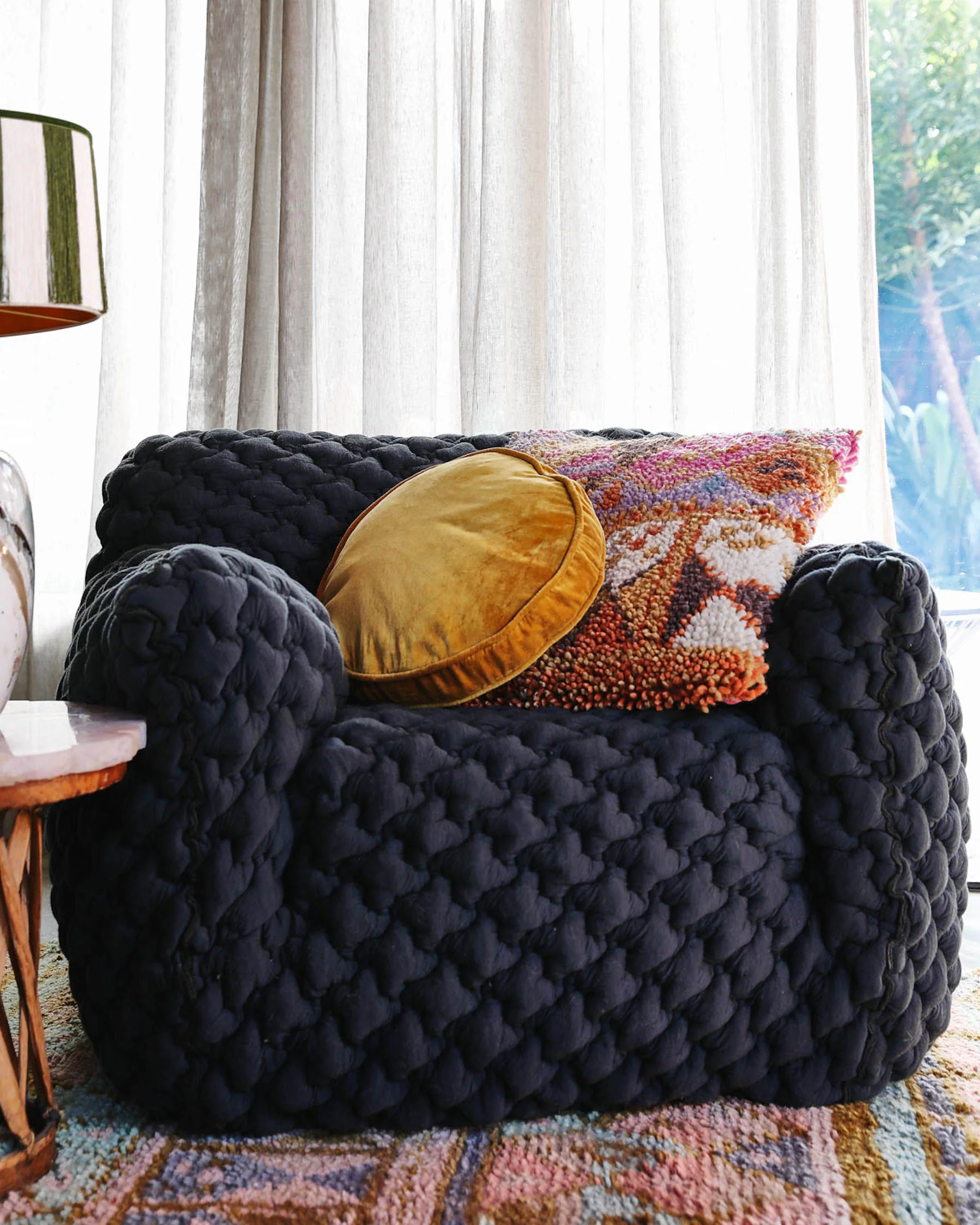 Pecan Velvet Pea Cushion - Image 6