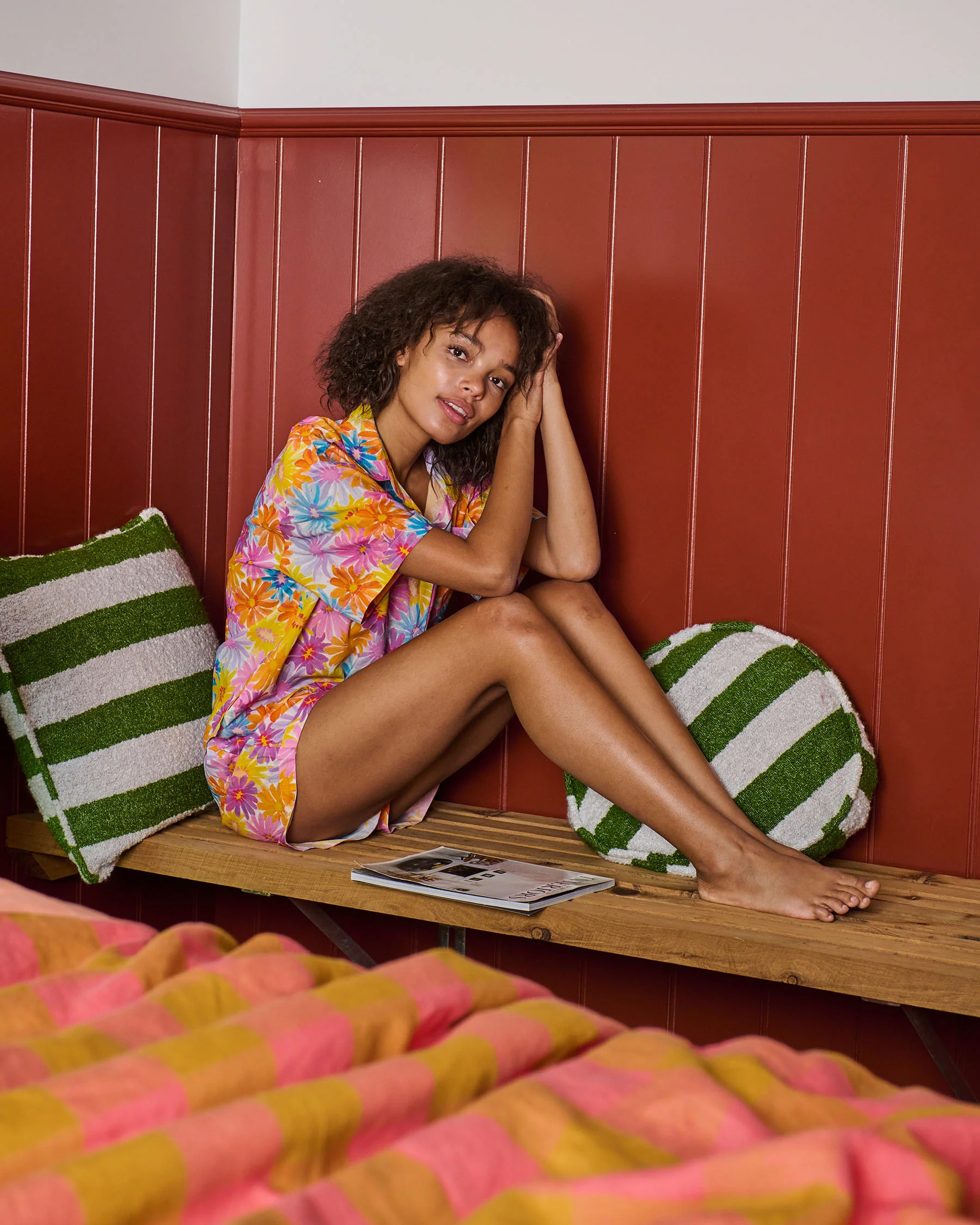 Petal Power Adult Organic Cotton Short Sleeve Shirt & Short Pyjama Set - Image 3