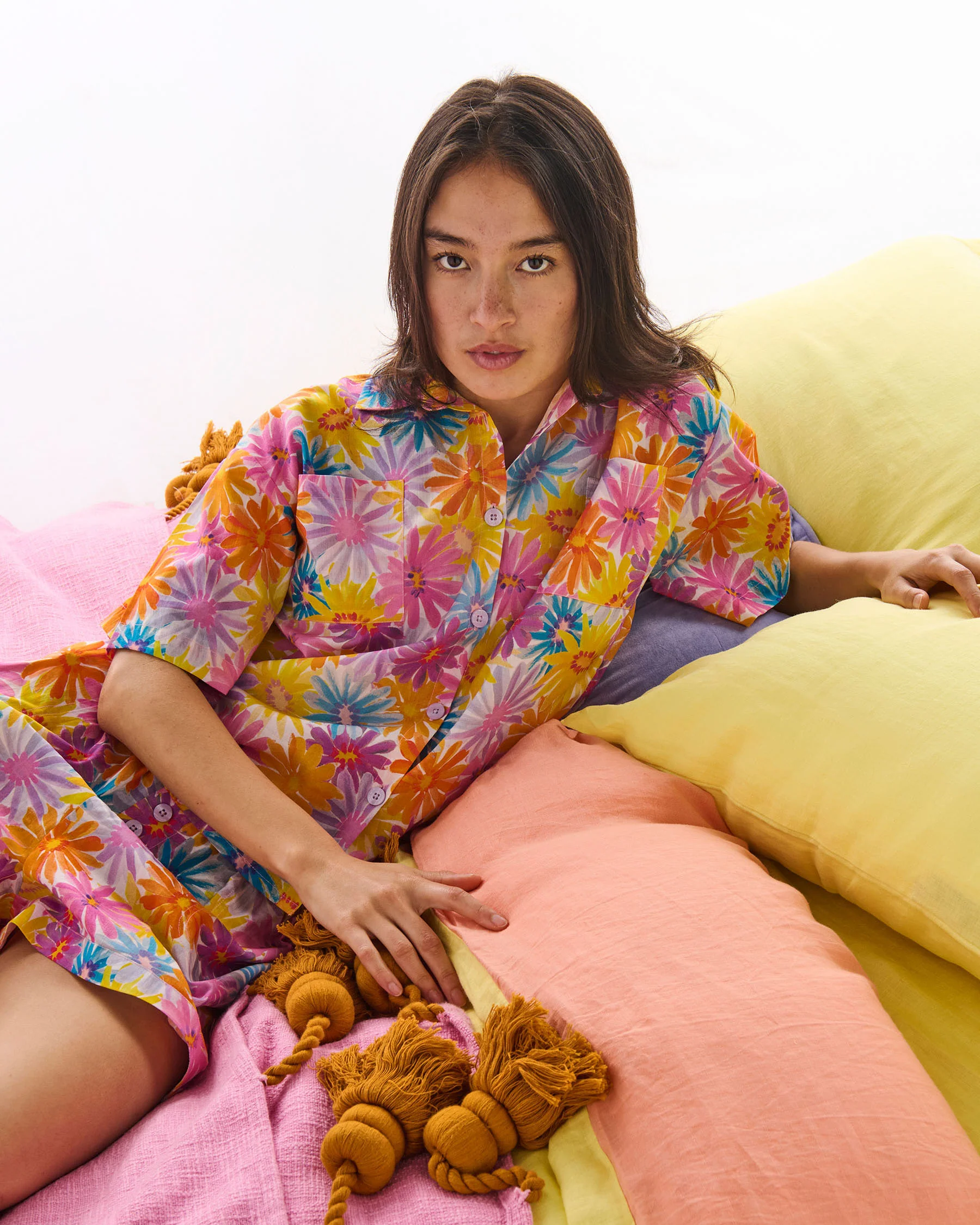 Petal Power Adult Organic Cotton Short Sleeve Shirt & Short Pyjama Set - Image 4