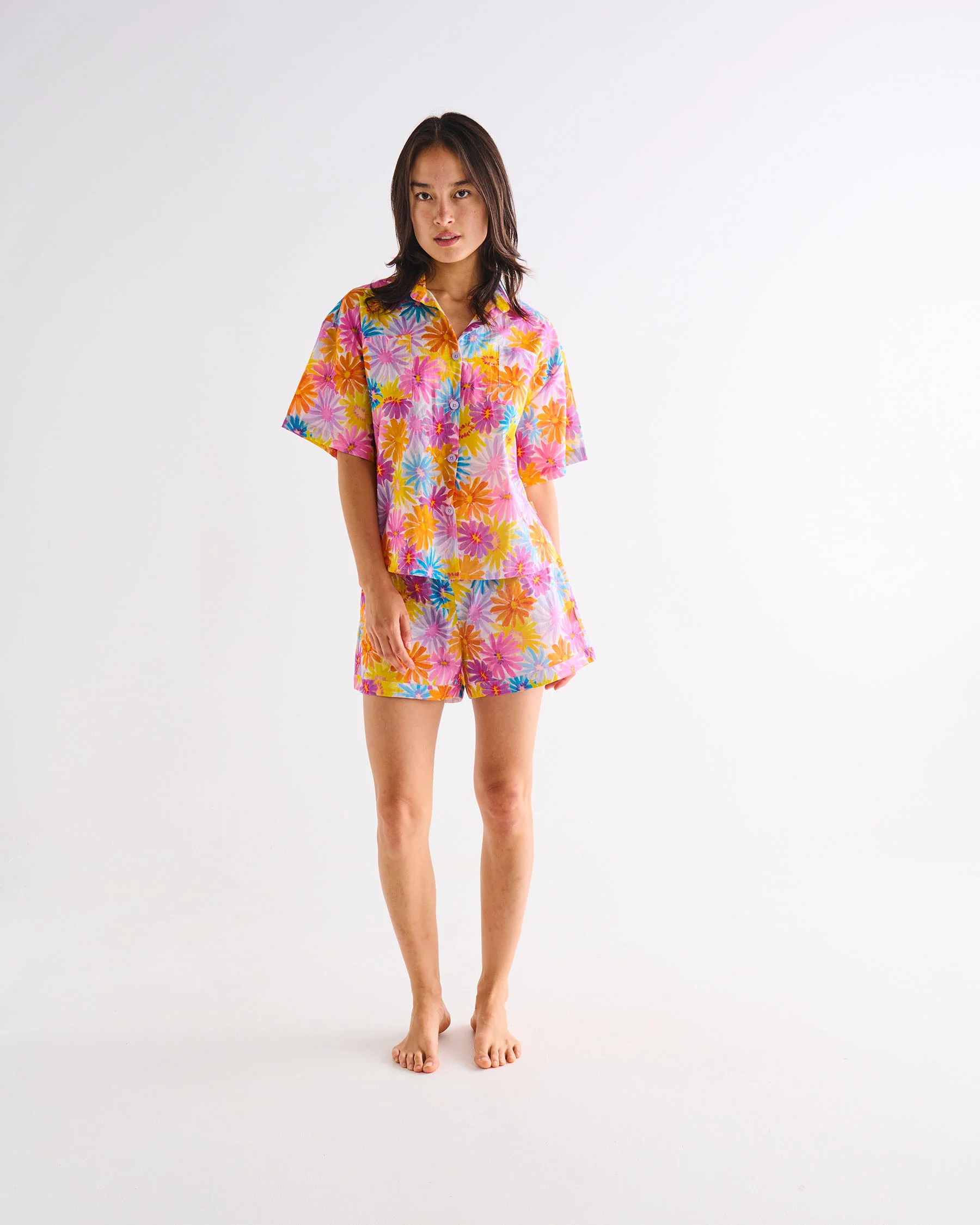 Petal Power Adult Organic Cotton Short Sleeve Shirt & Short Pyjama Set - Image 7