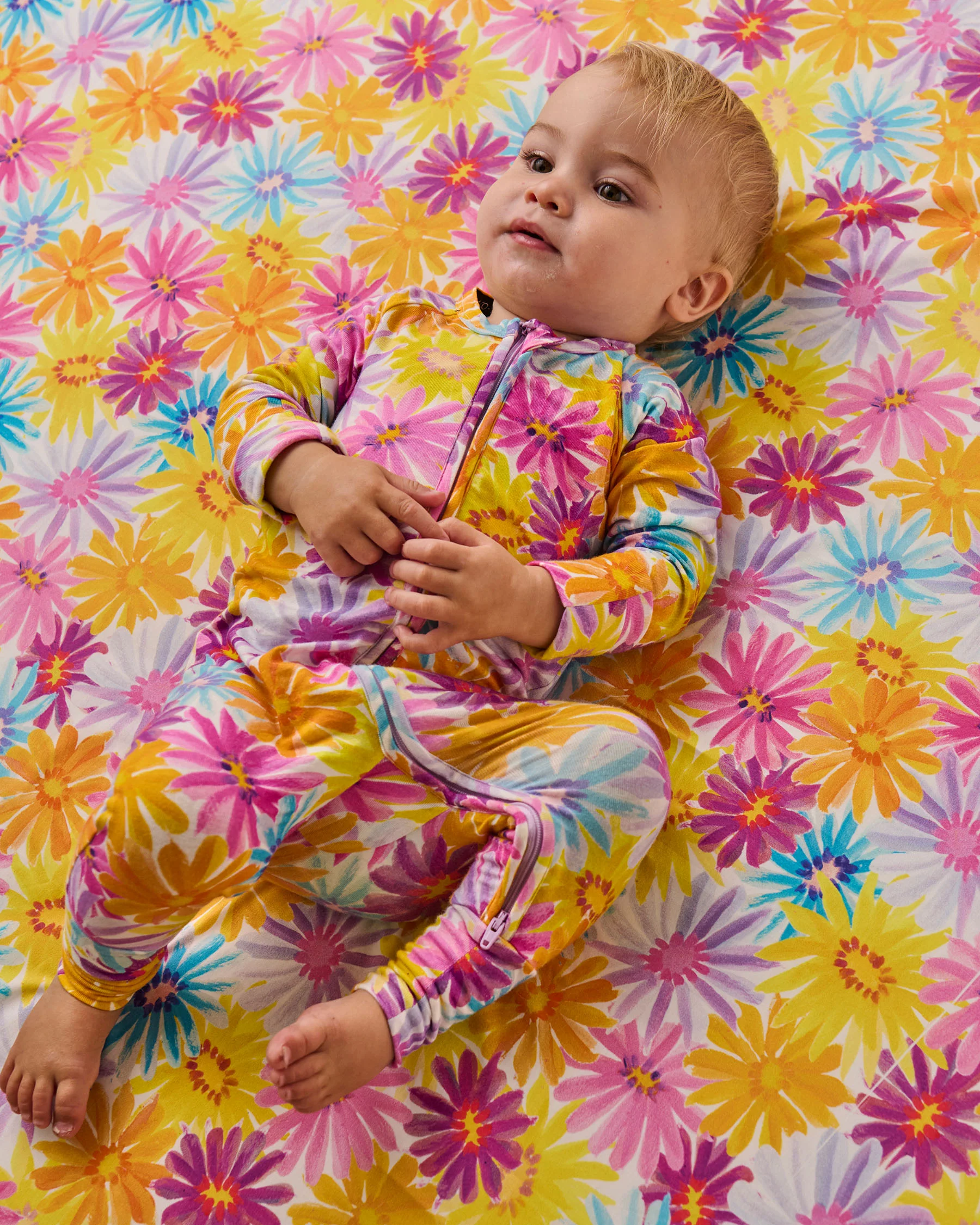 Petal Power Organic Long Sleeve Zip Romper - Image 2