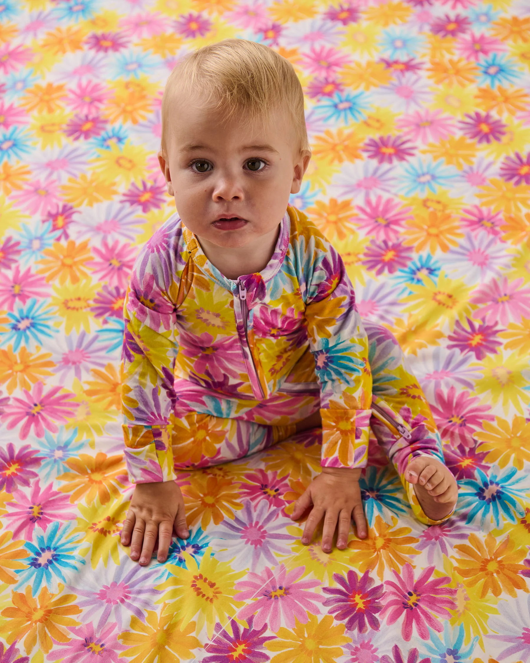 Petal Power Organic Long Sleeve Zip Romper - Image 3