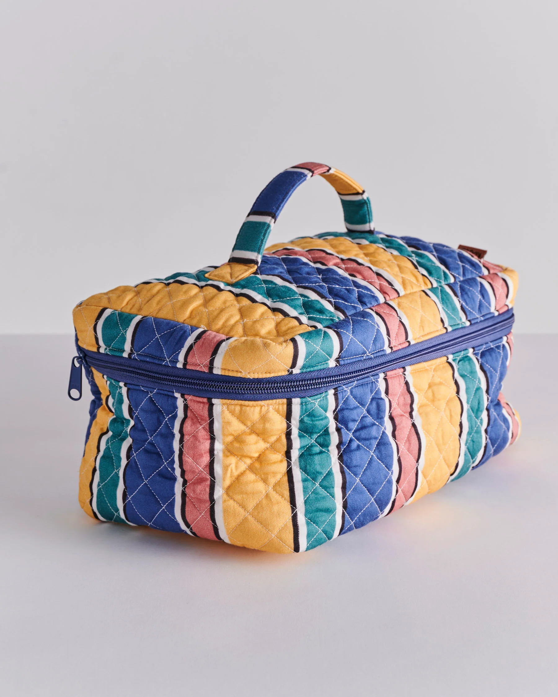 Pinto Stripe Quilted Cotton Toiletry Case - Image 3