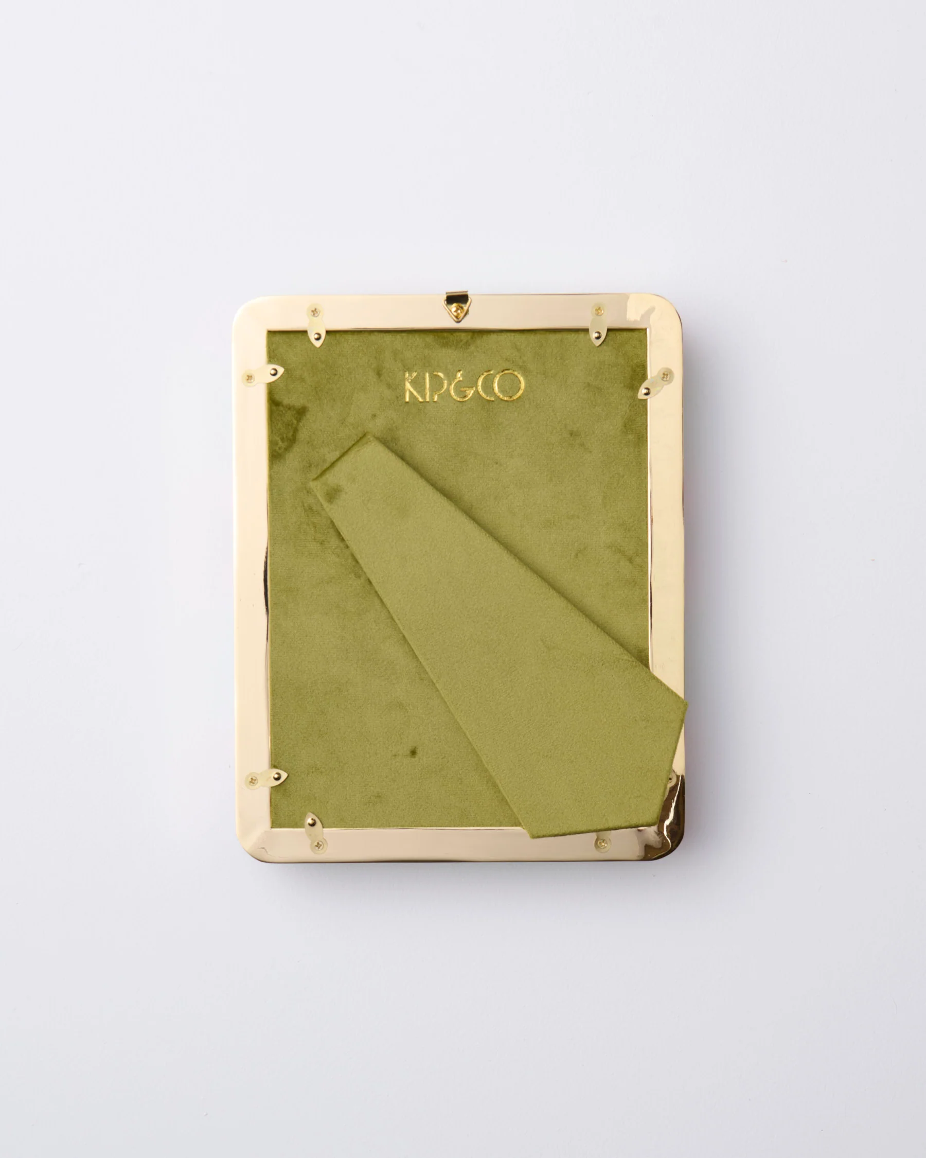 Pistachio Tartan Oval Velvet Photo Frame - Image 5