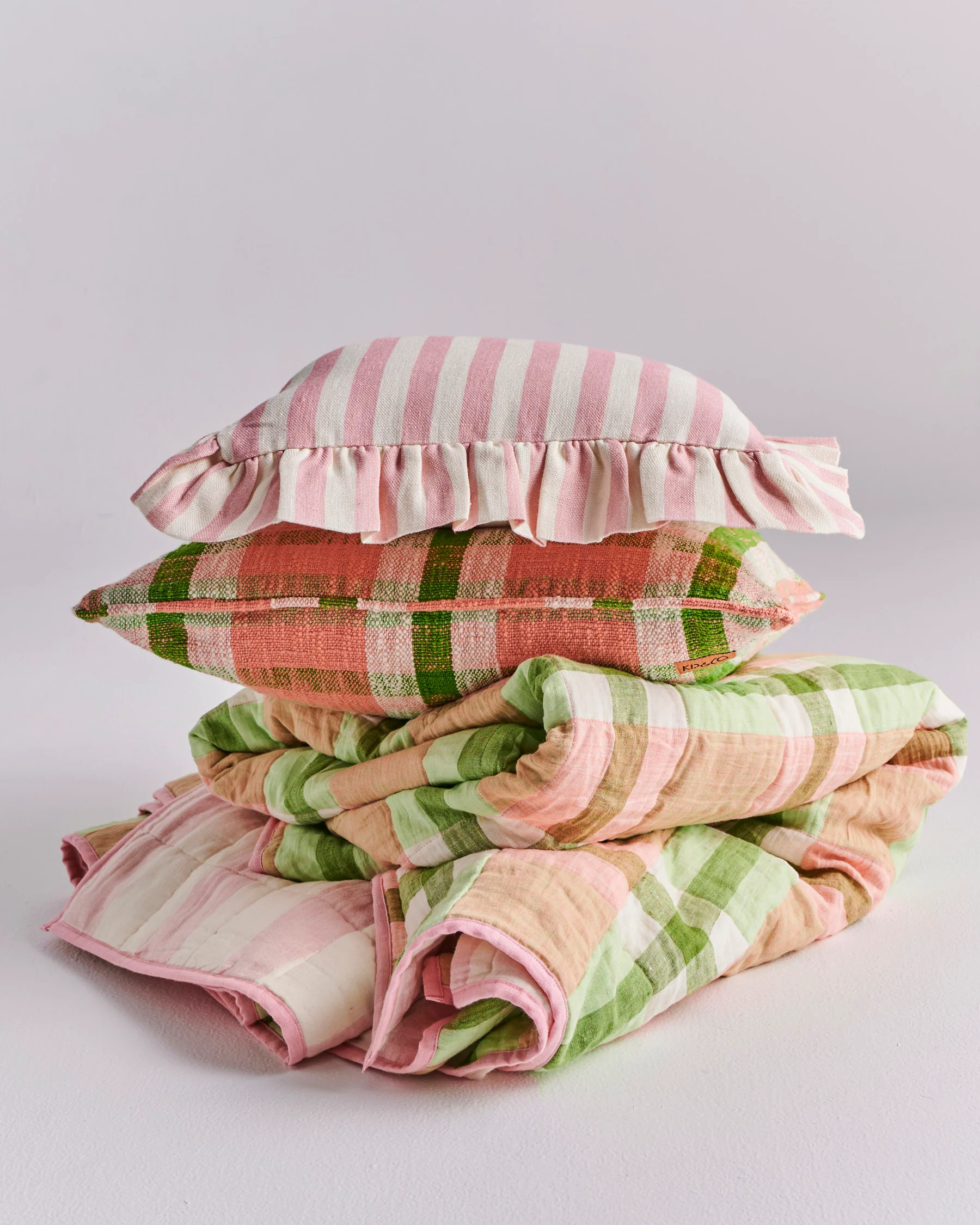 Pistachio Tartan Woven Cushion - Image 7