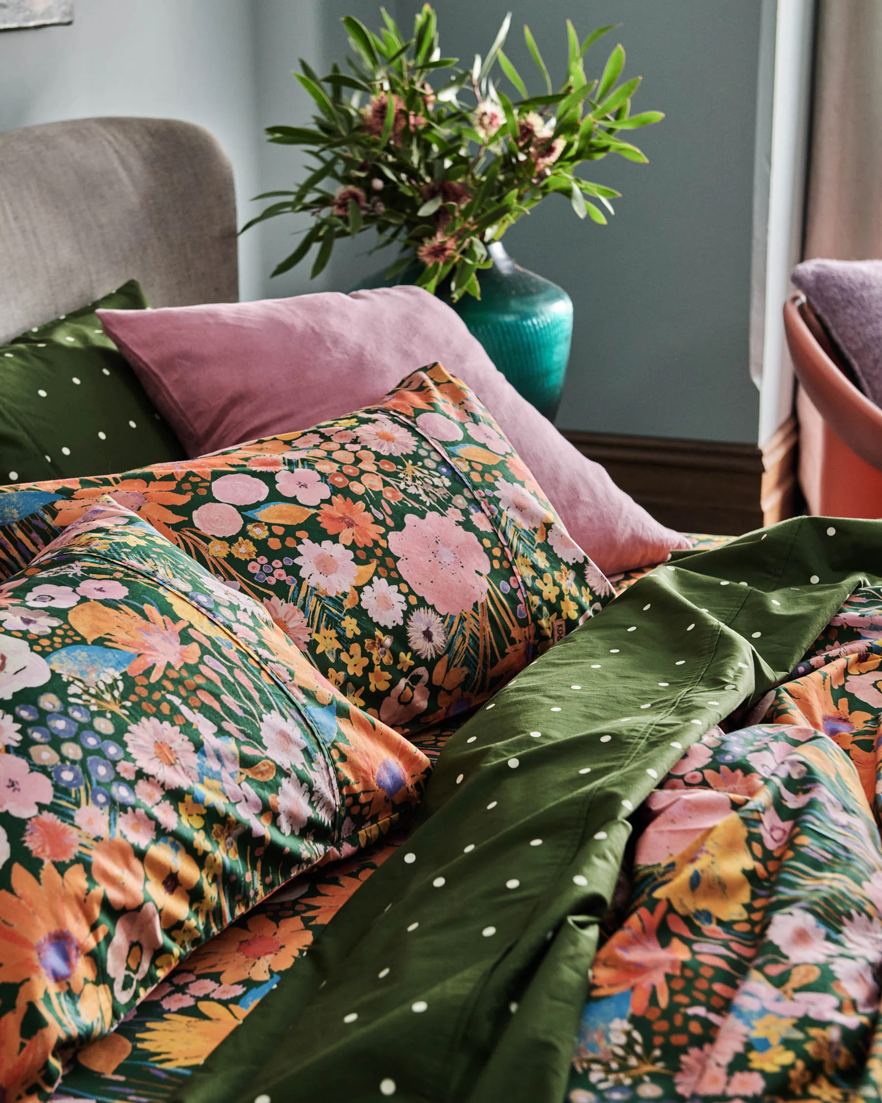 Polkadot Cactus Organic Cotton European Pillowcases - Image 6