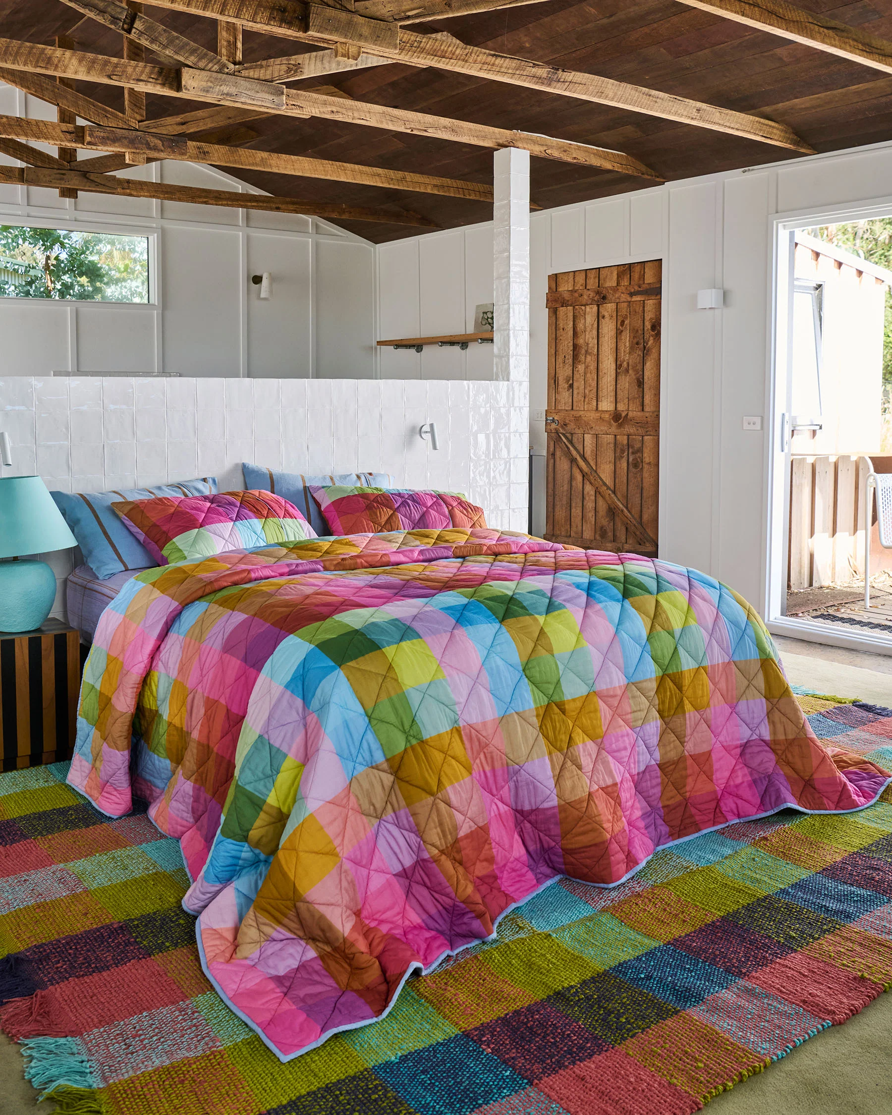 Ponza Tartan Organic Cotton Quilted Pillowcases - Image 3