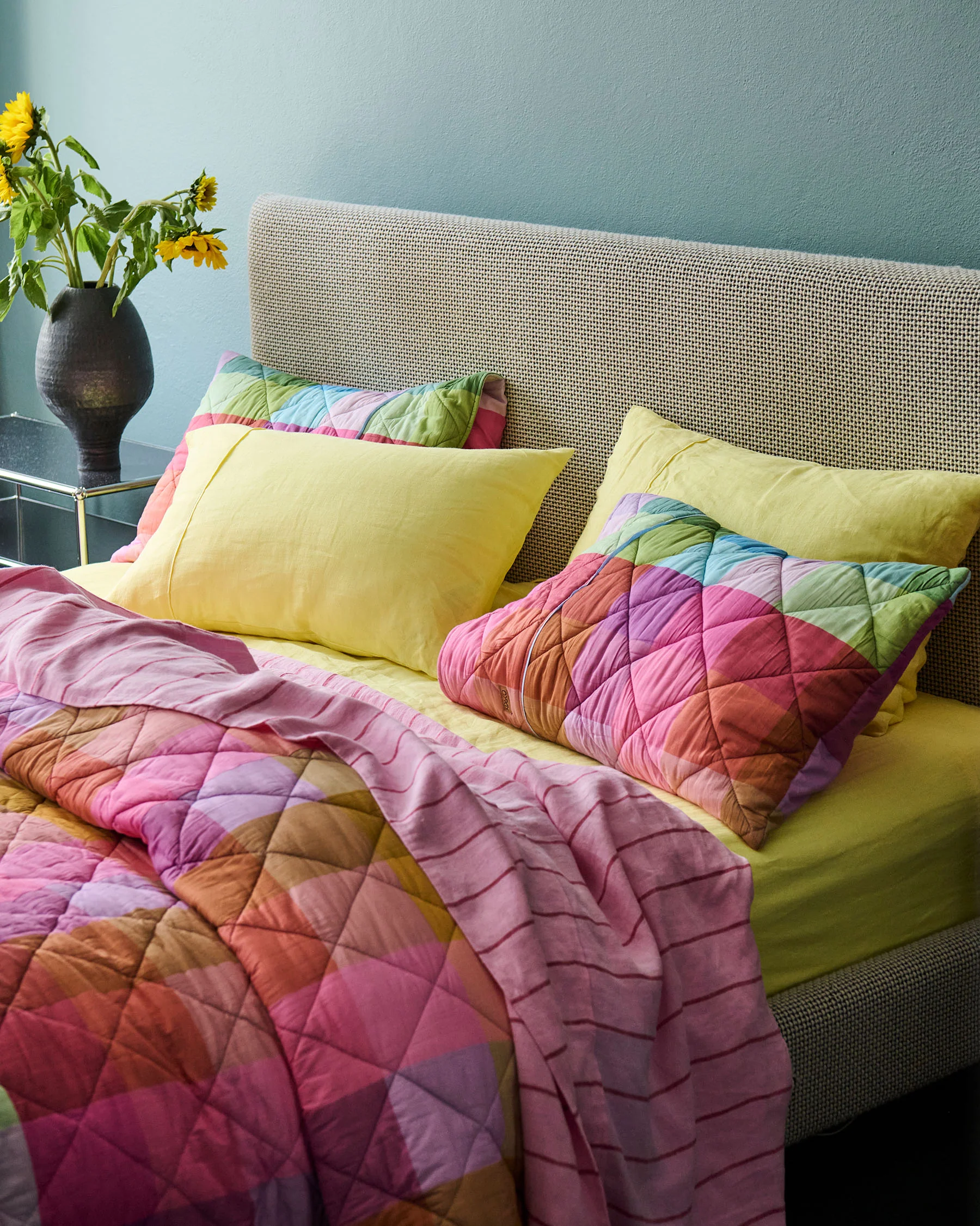 Ponza Tartan Organic Cotton Quilted Pillowcases - Image 4
